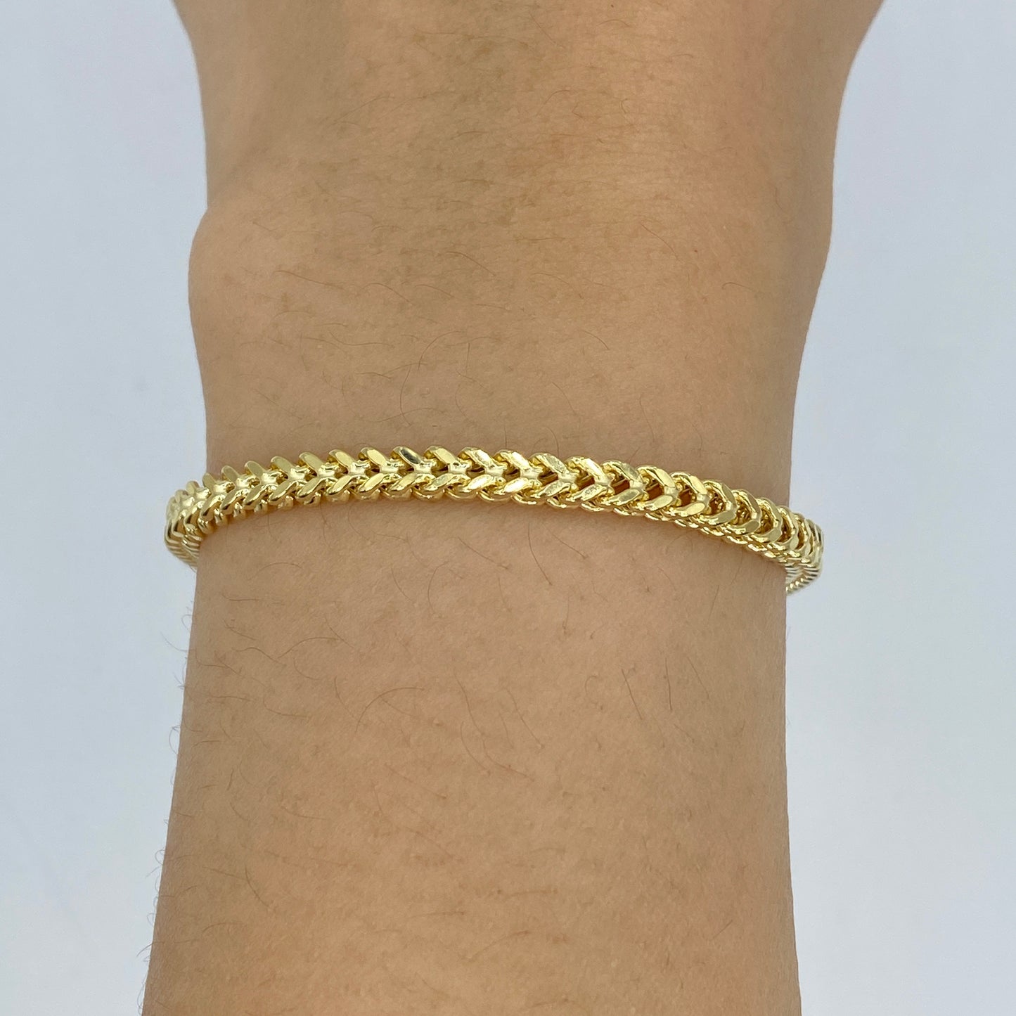 10K Box Chain Link Anklet 10"