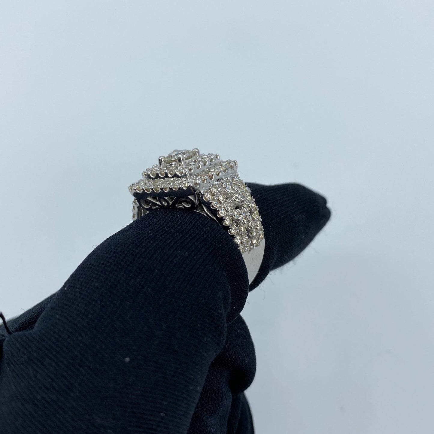 14K Jumbo Square Halo Diamond Engagement Ring