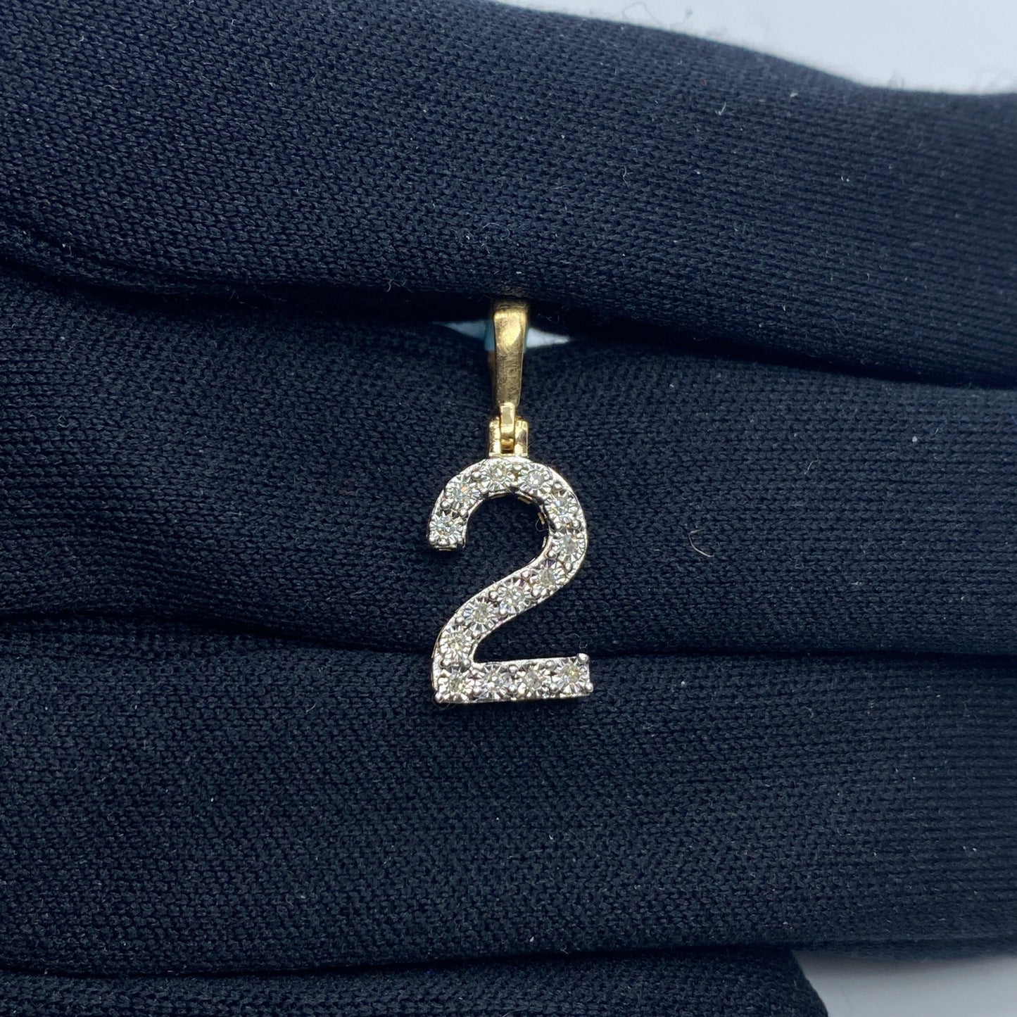 14k Number 2 Diamond Pendant