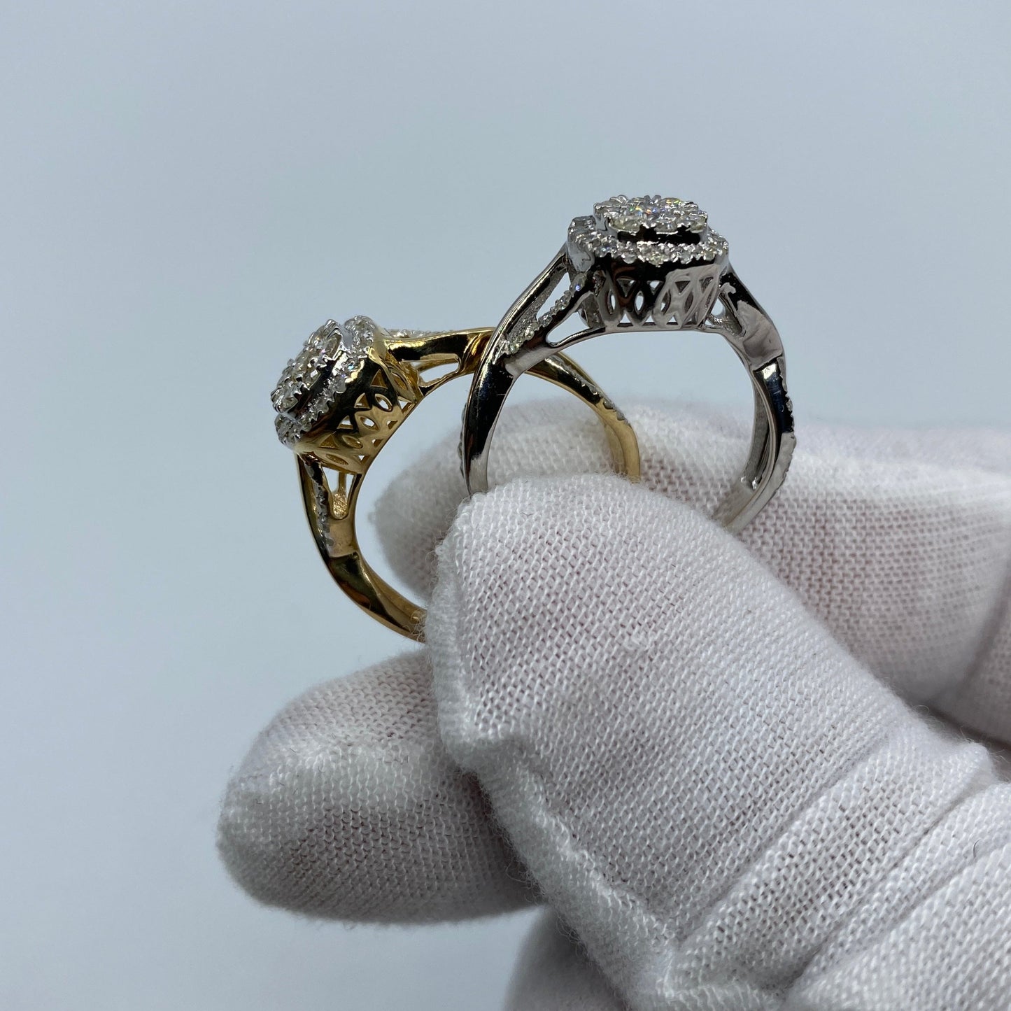 14K Cluster Diamond Engagement Ring