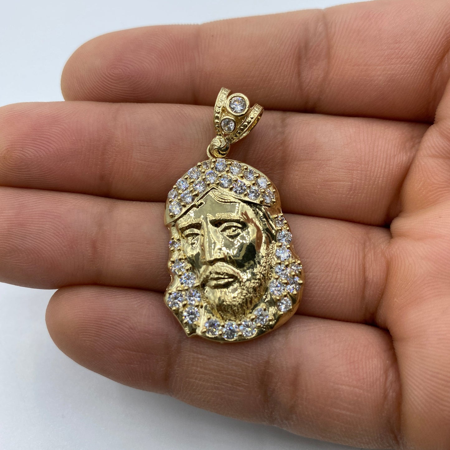 14K Jesus Head Pendant 1.5"
