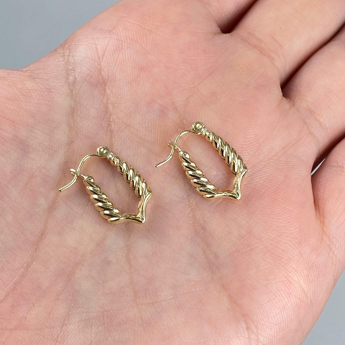 10K Braided Rectangle Hoop Earrings