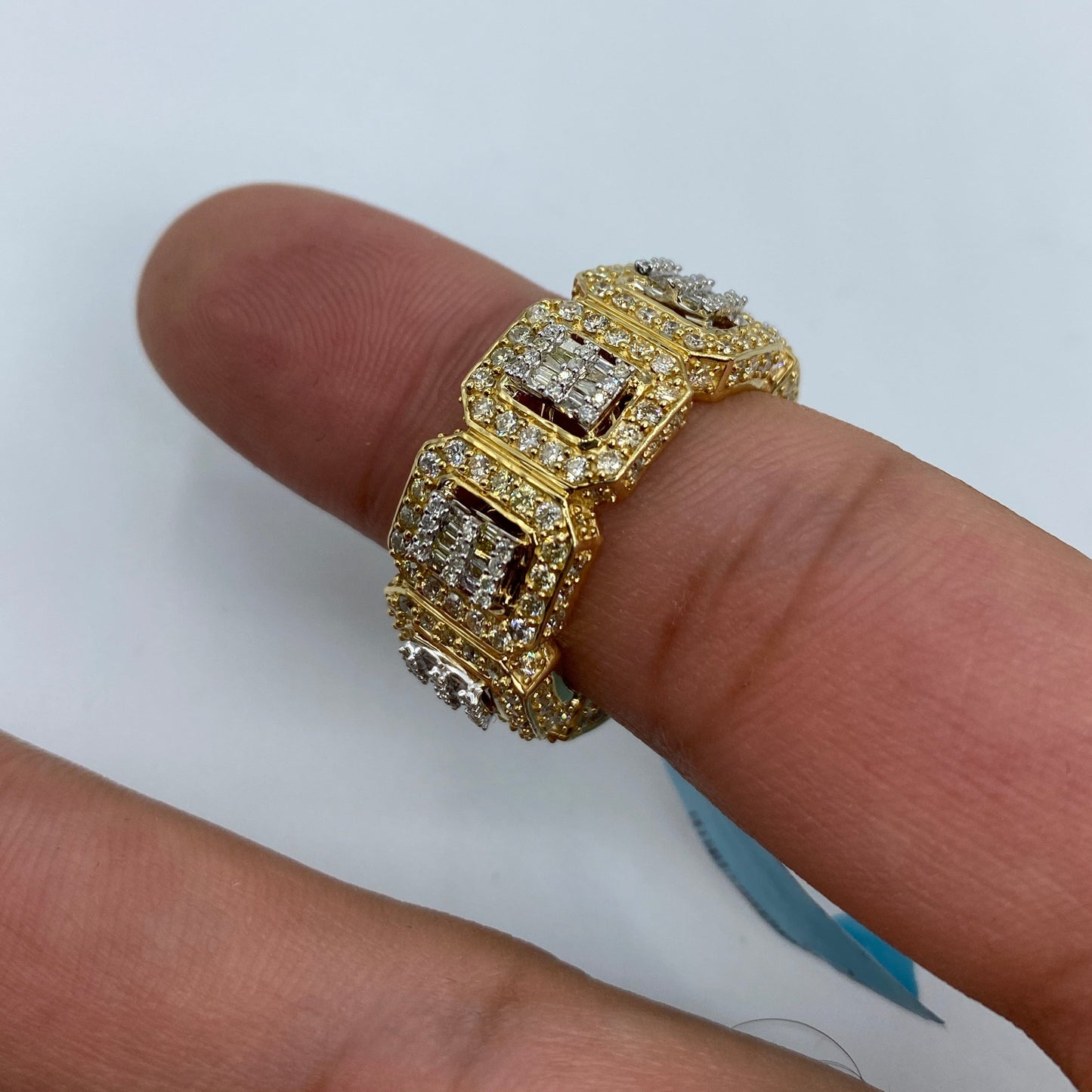 14K Eternity Diamond Baguette Square Ring
