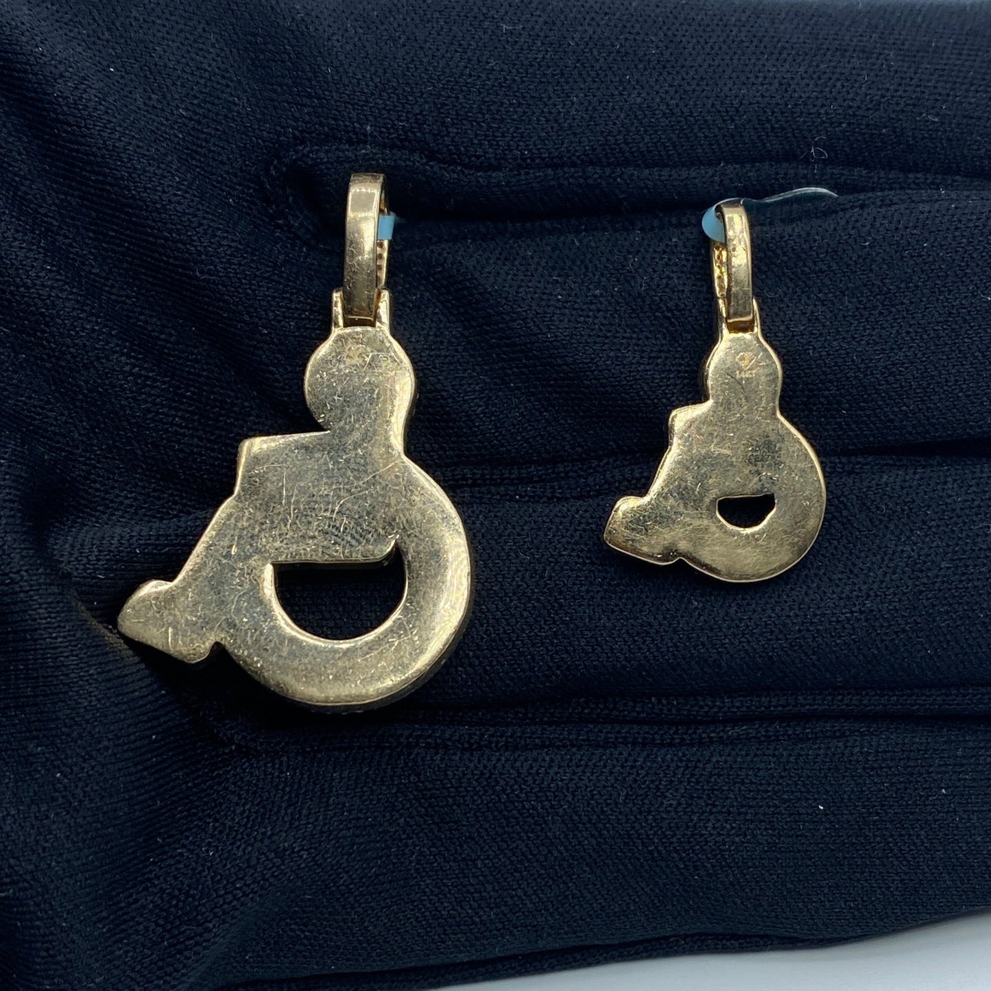14K Handicap Wheelchair Diamond Pendant