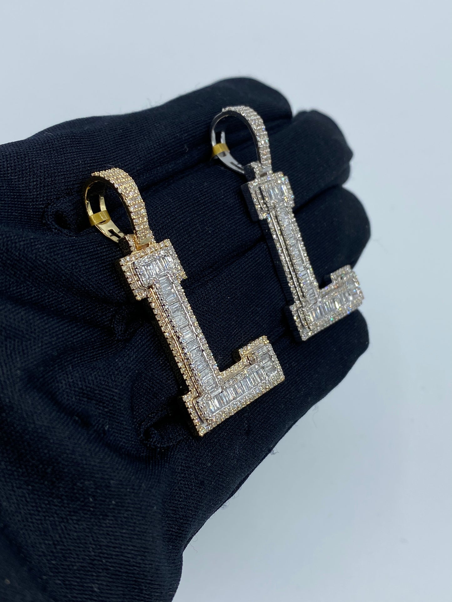 Initial L Baguette Pendant