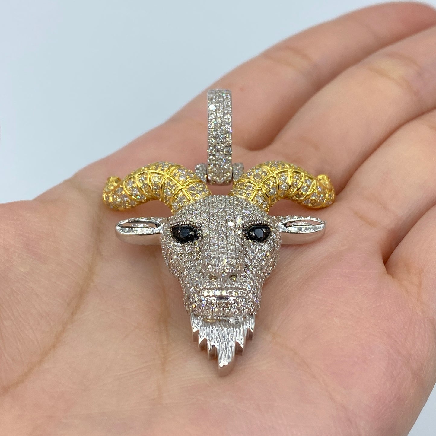 10K GOAT Diamond Pendant