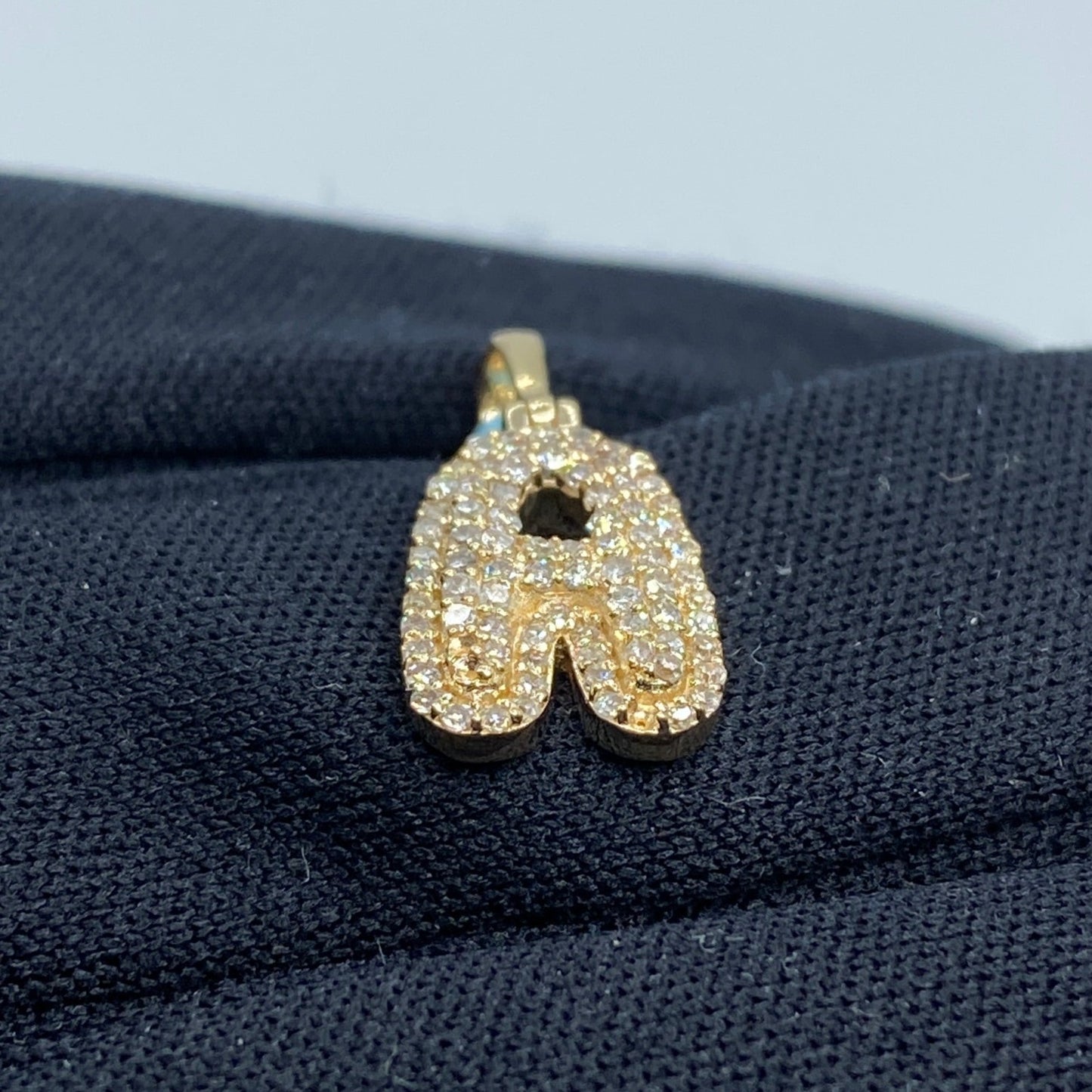 14k Initial A Bubble Pendant