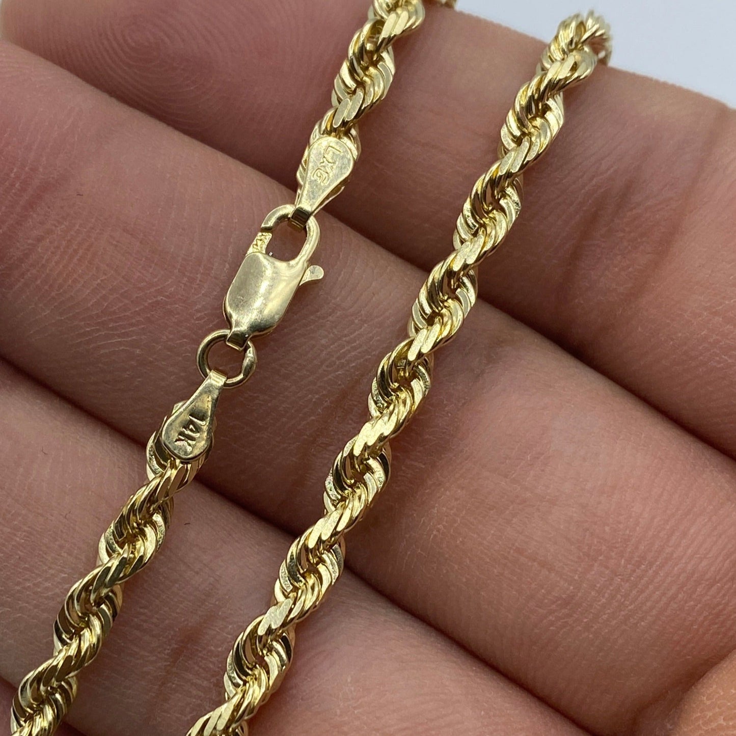 14K 3.8MM Solid Rope Chain 20"
