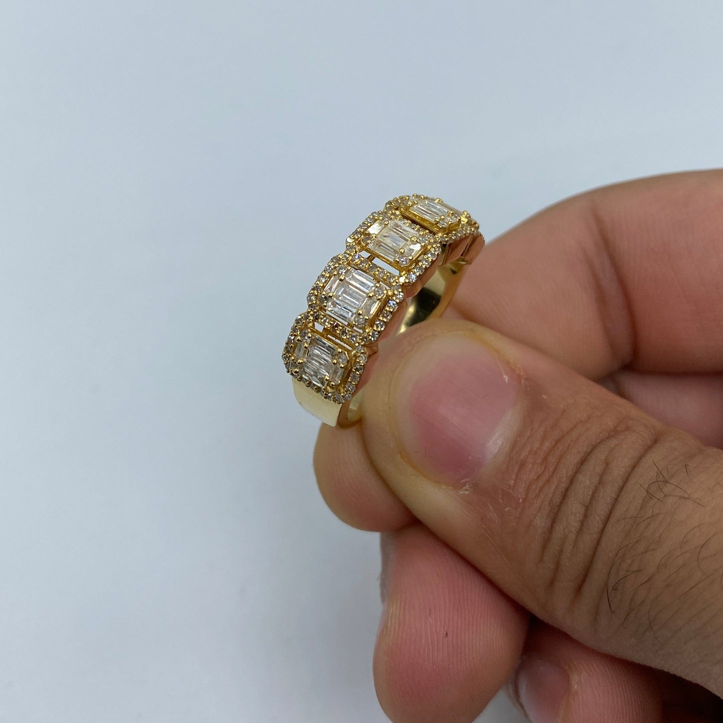 14K Diamond Baguette Squares Band