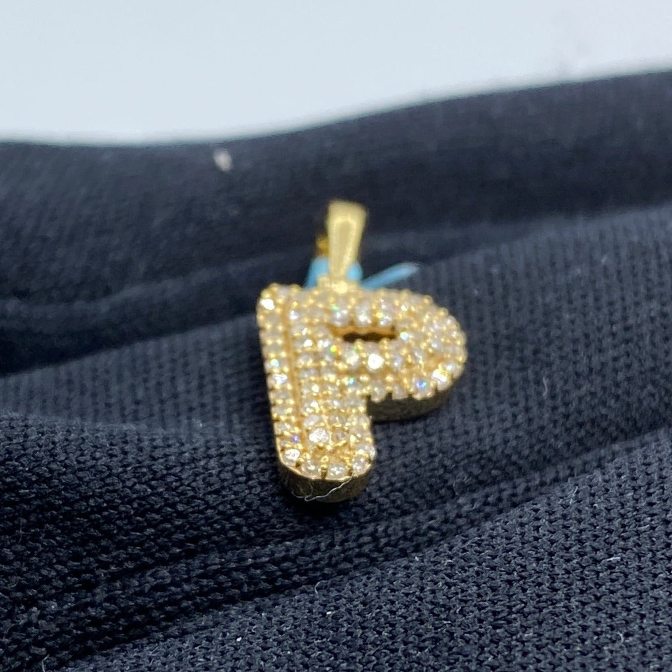 14k Initial P Bubble Pendant