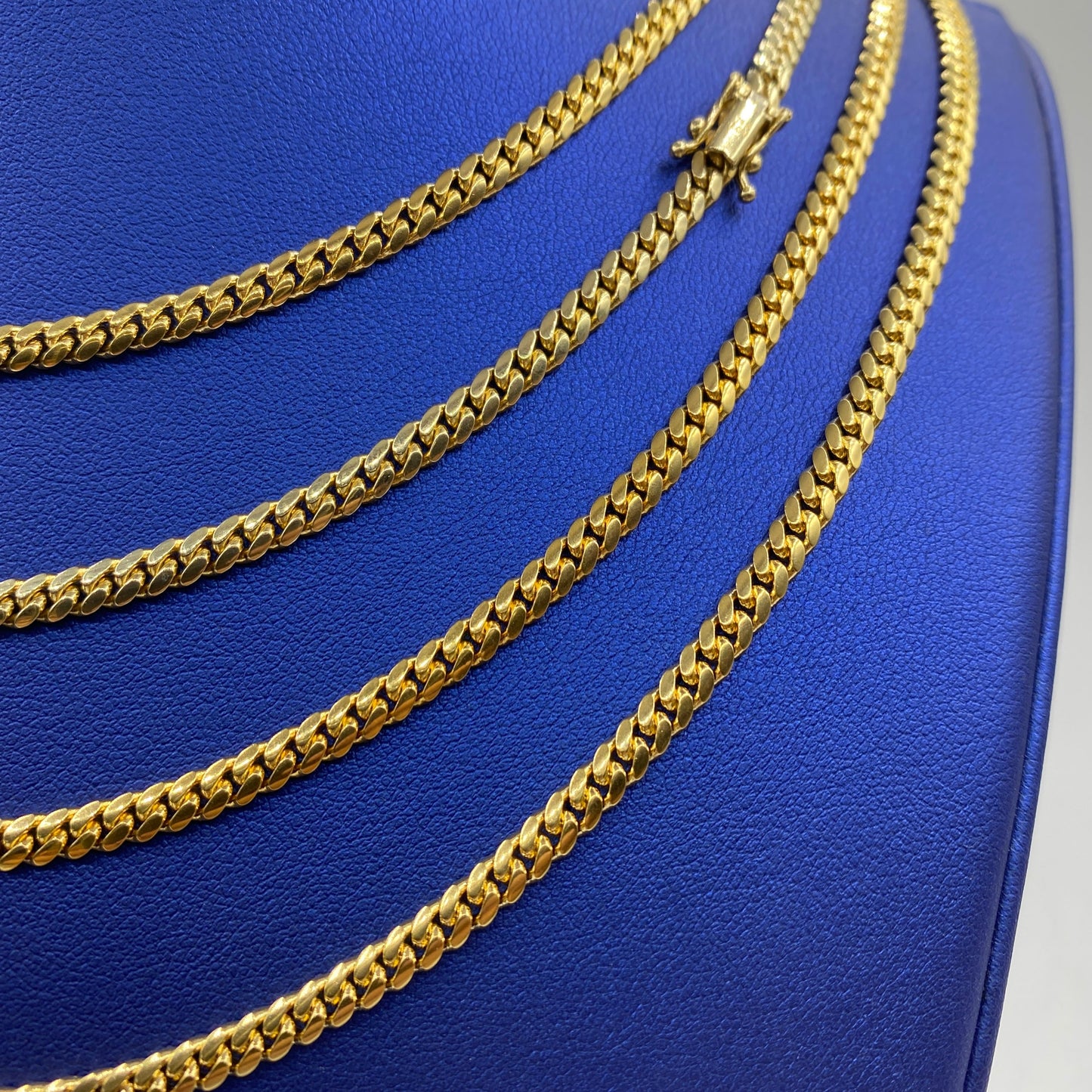 14K Gold 4MM Solid Miami Cuban Link Chains 18-24"