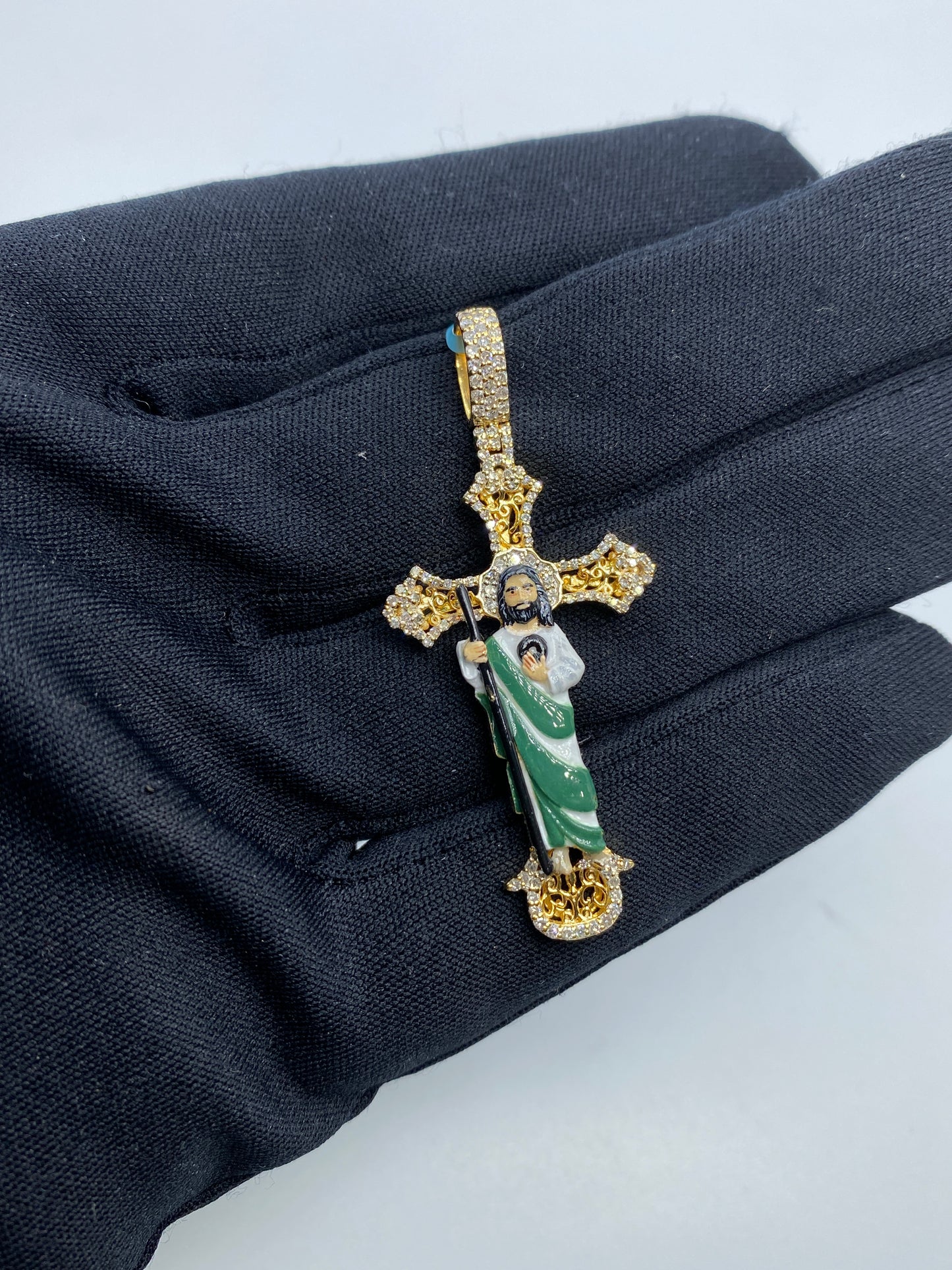 Jesus On Cross Enamel Pendant