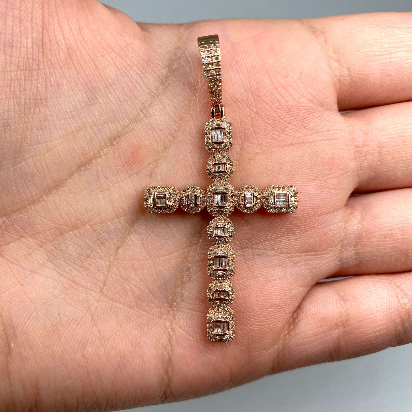 14K Diamond Cross Pendant