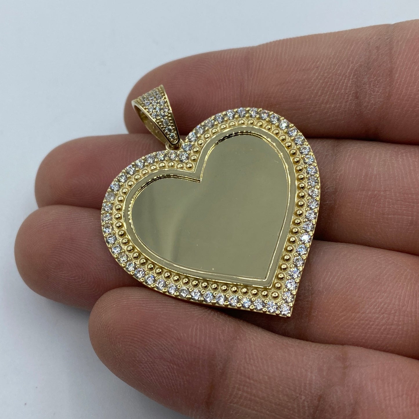 10K Heart Picture Photo Pendant