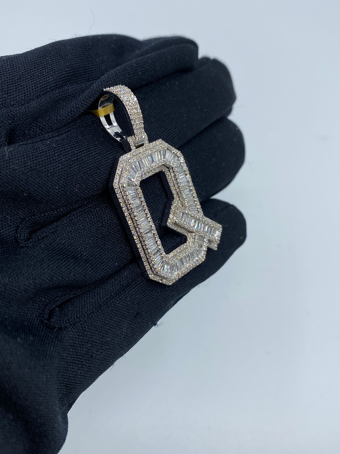 Initial Q Baguette Pendant