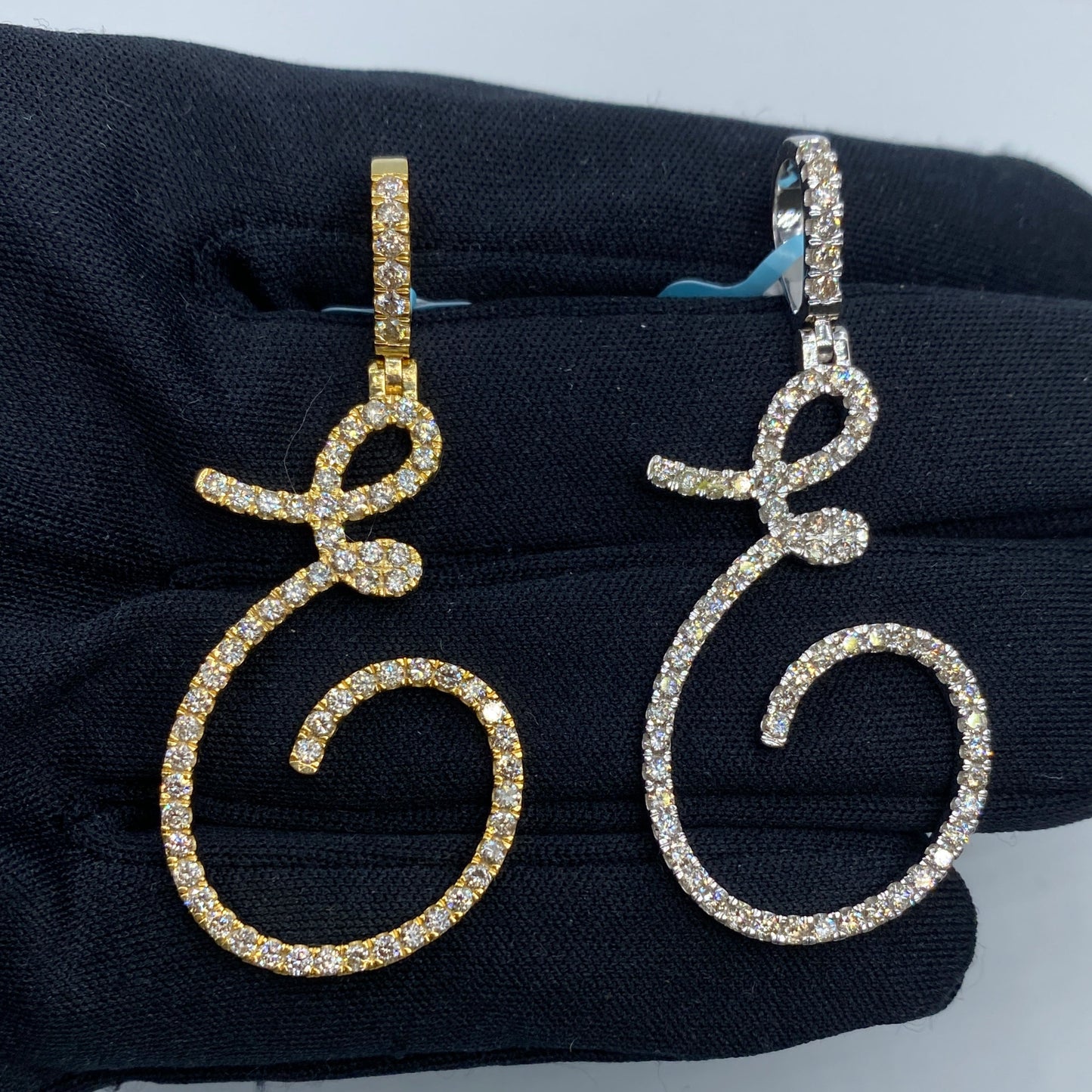 14k Initial E Large Script Pendant