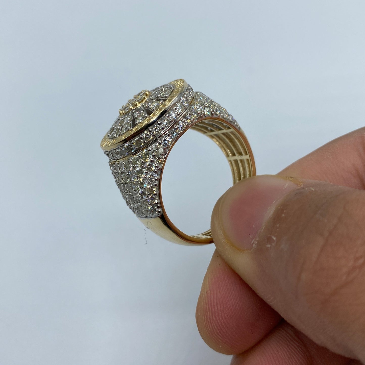 14K Circle Web Diamond Ring