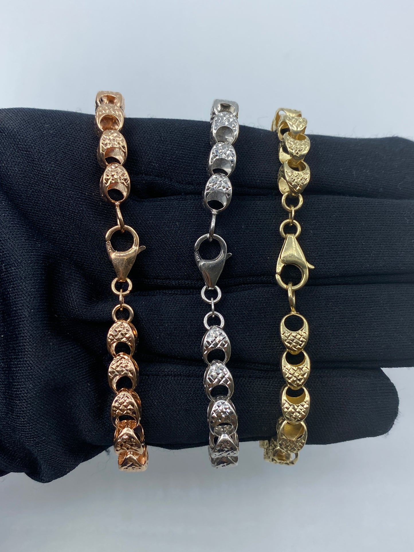 14K 6MM Round Link Bracelet 7.5"