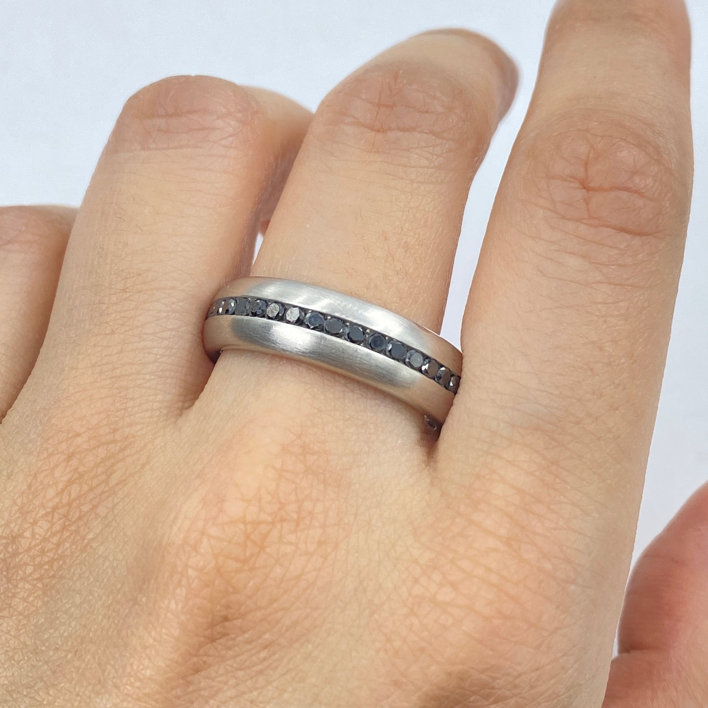 Platinum Kane Black Diamond Band Ring