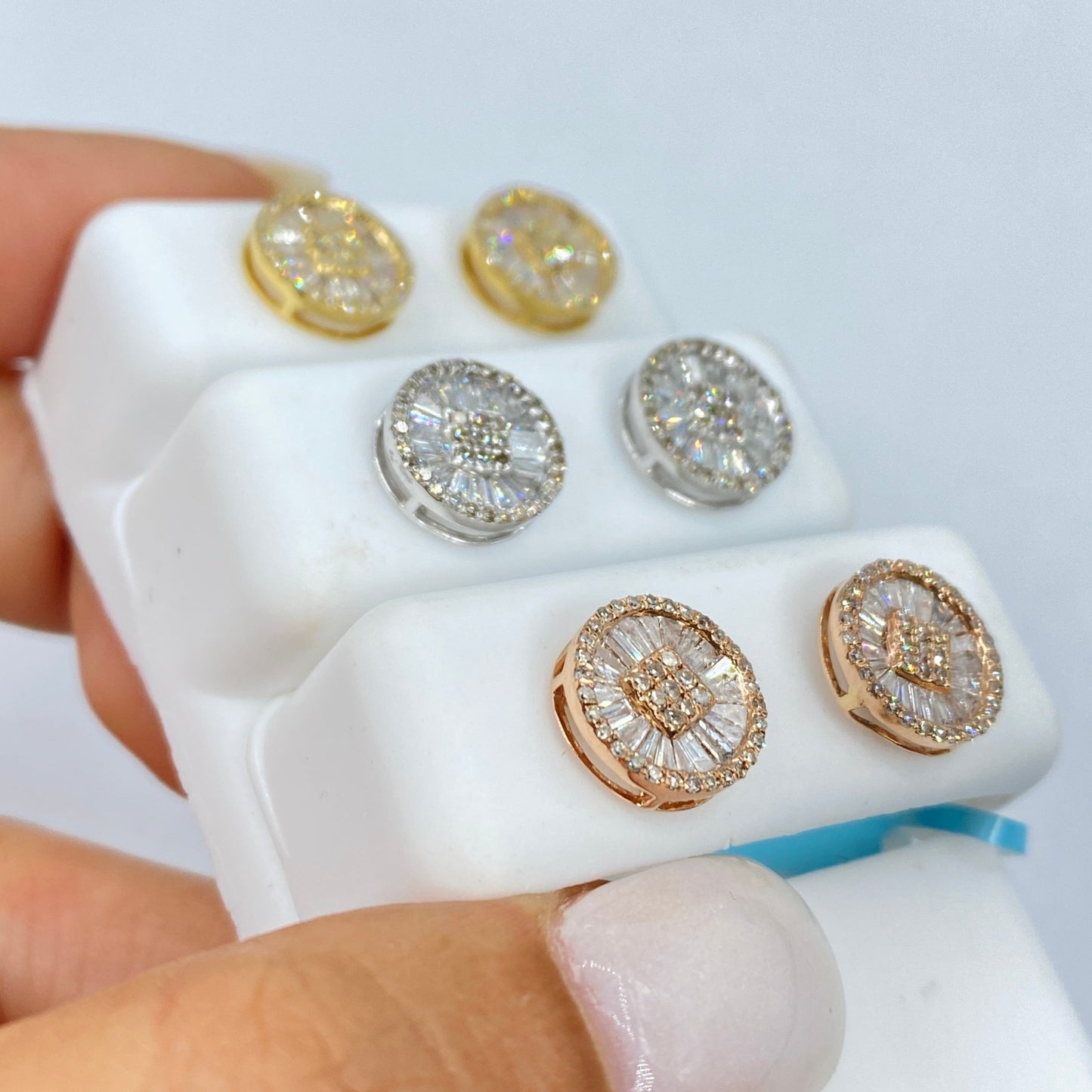 14K Sunshine Circle Diamond Earrings