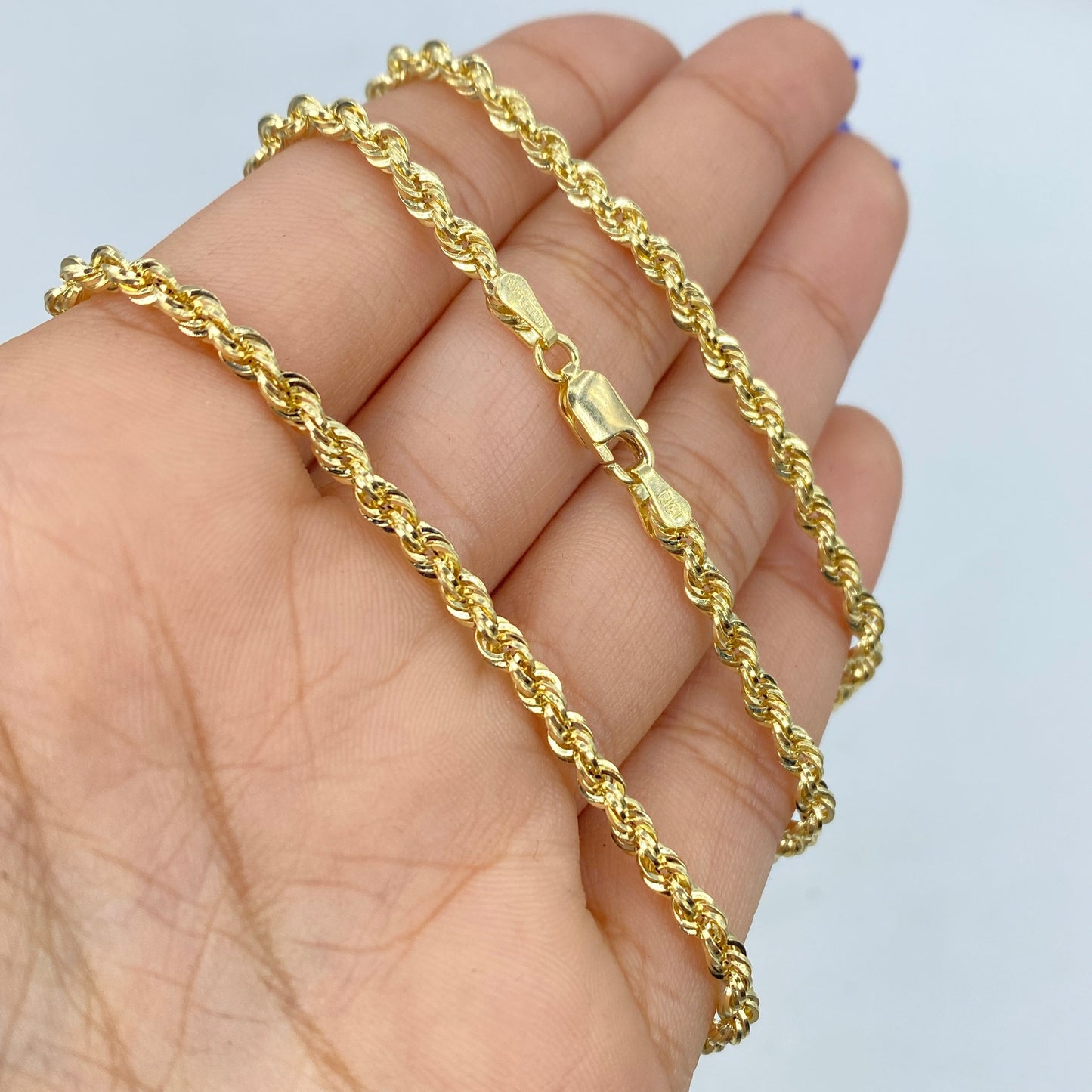 14K Yellow Gold Rope Bracelet 7"