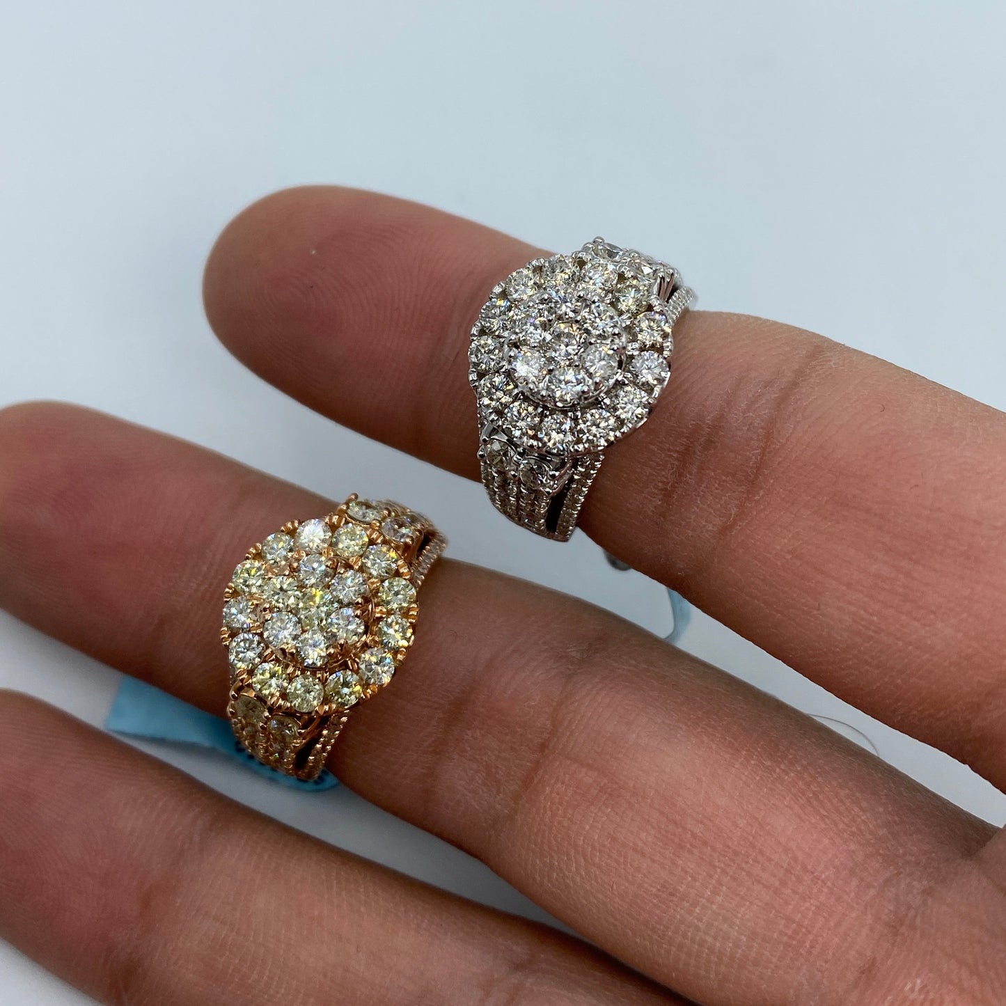 14K Layered Flower Diamond Ring