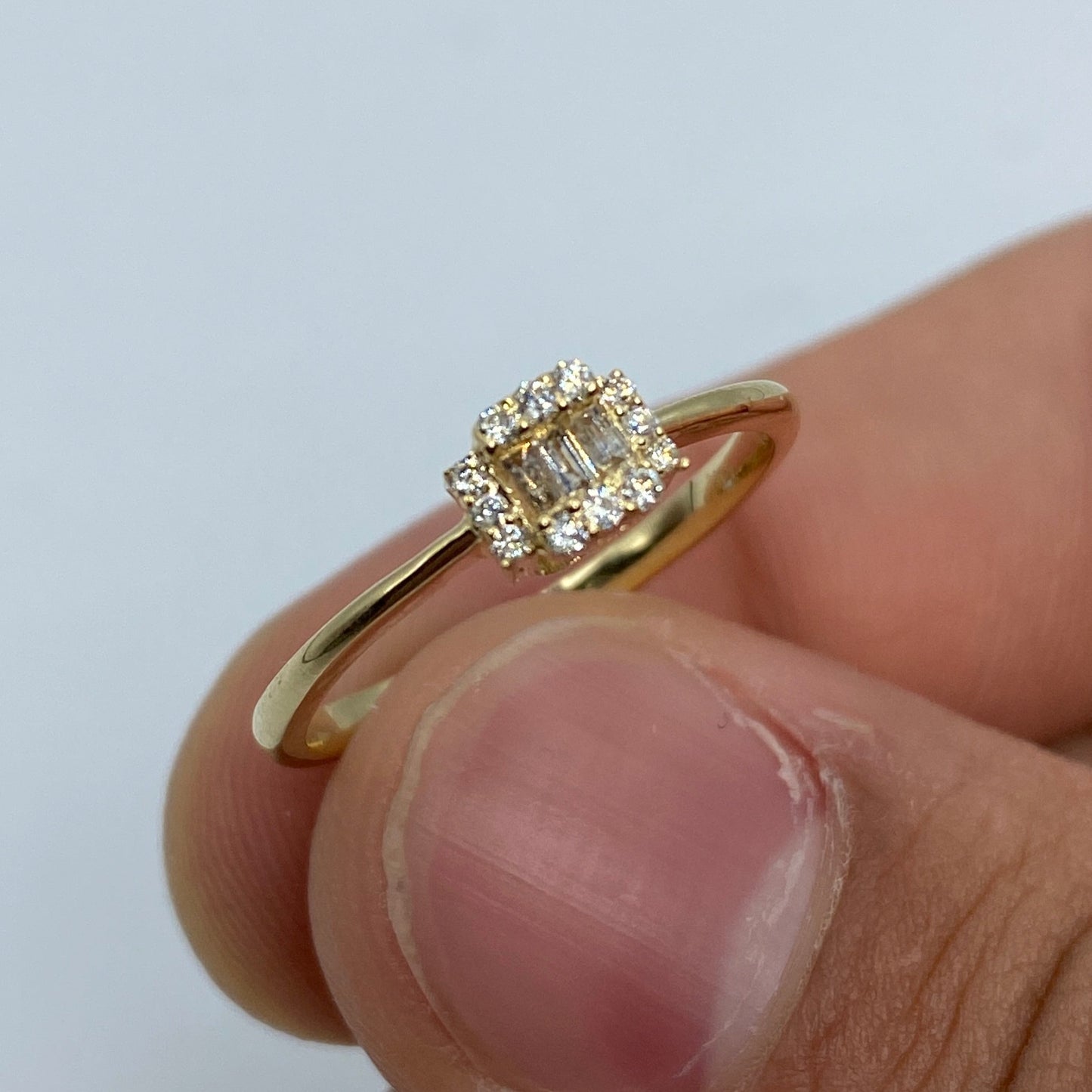 14K Minimal Diamond Baguette Engagement Ring