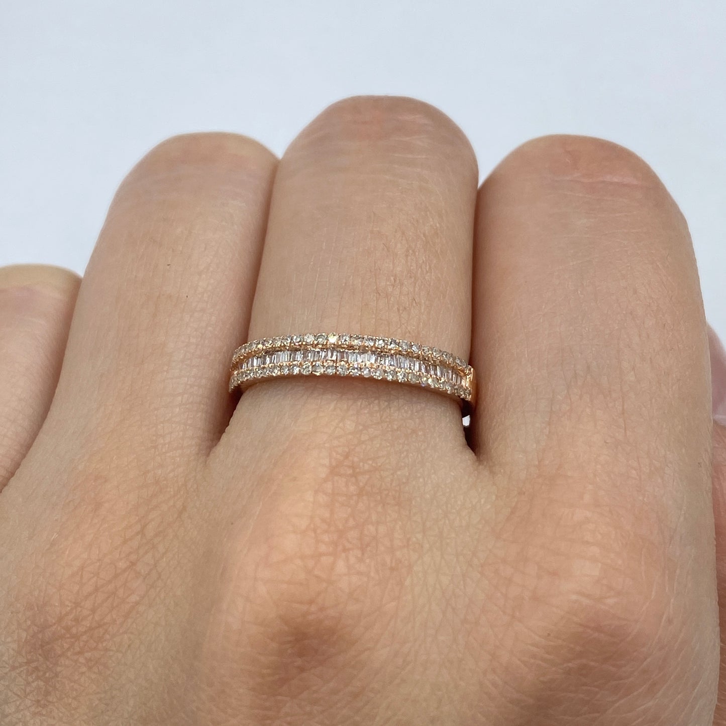 10K Diamond Baguette Band