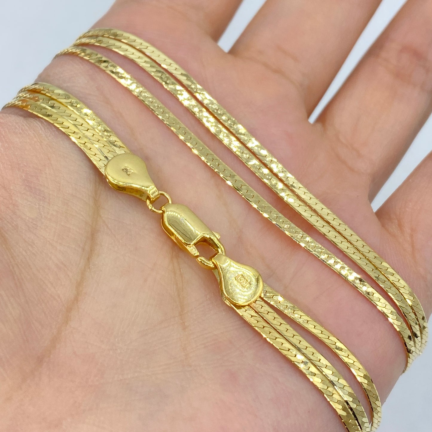 14K Stacked Herringbone Necklace