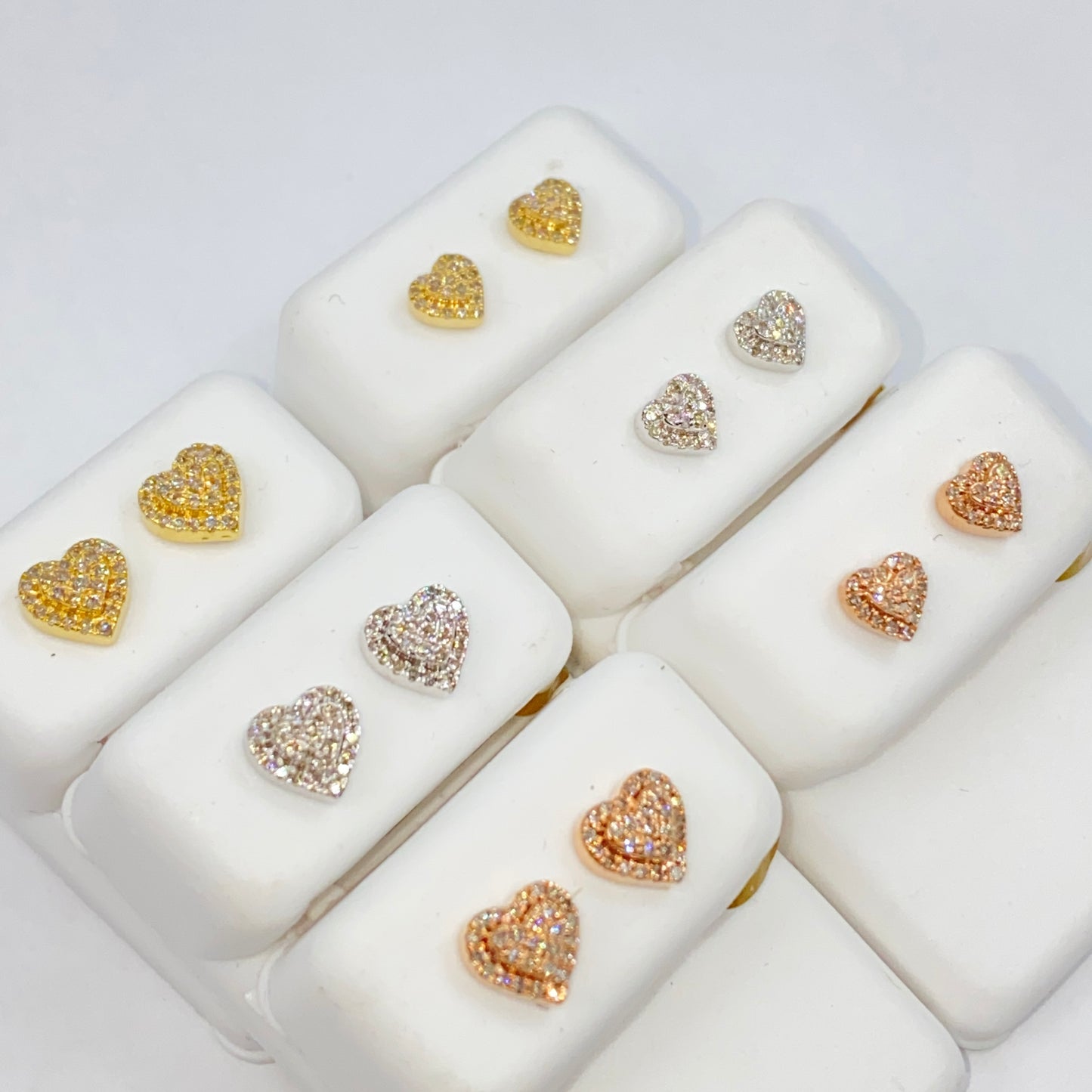 10K Classic Heart Diamond Earrings