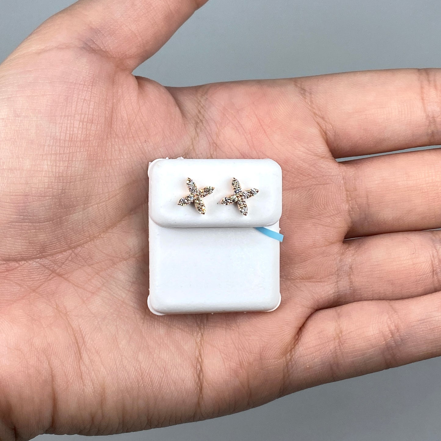 14K Clover Diamond Earrings
