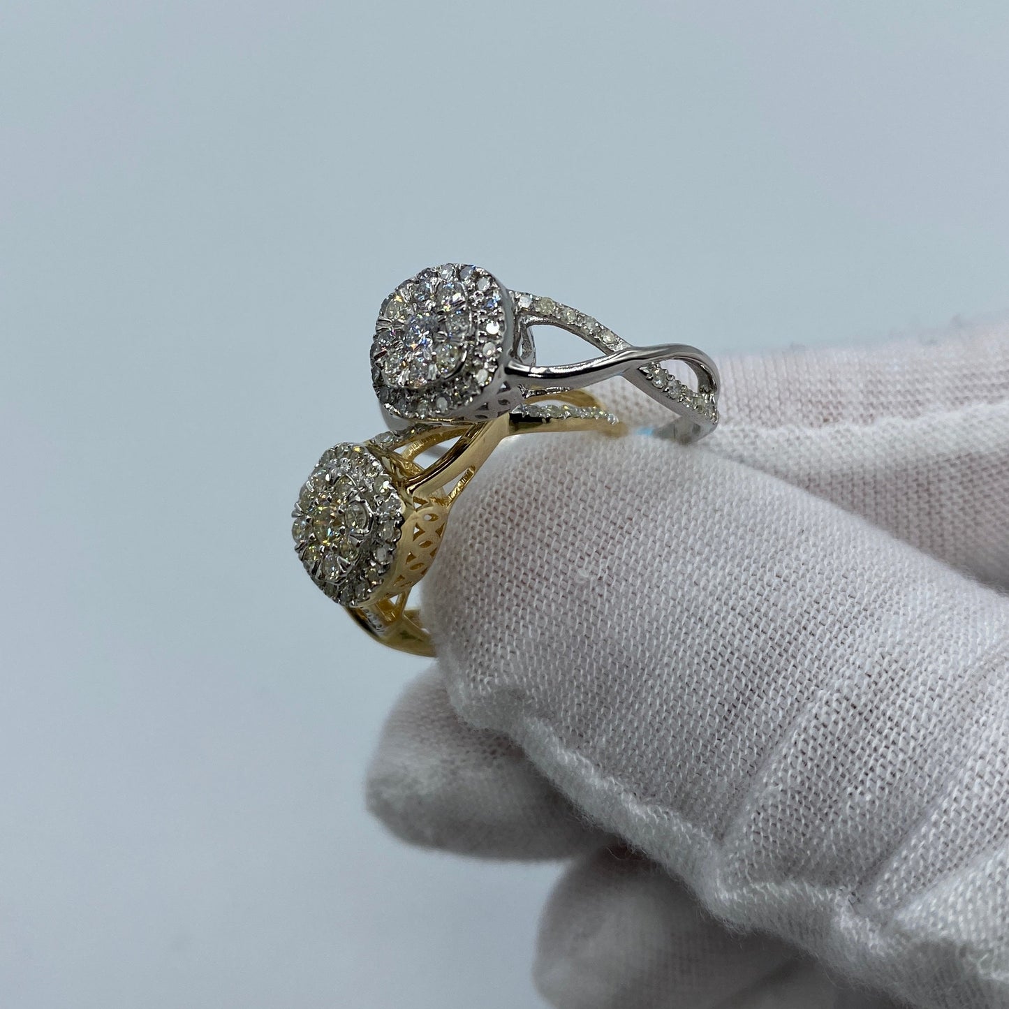 14K Spiral Diamond Engagement Ring