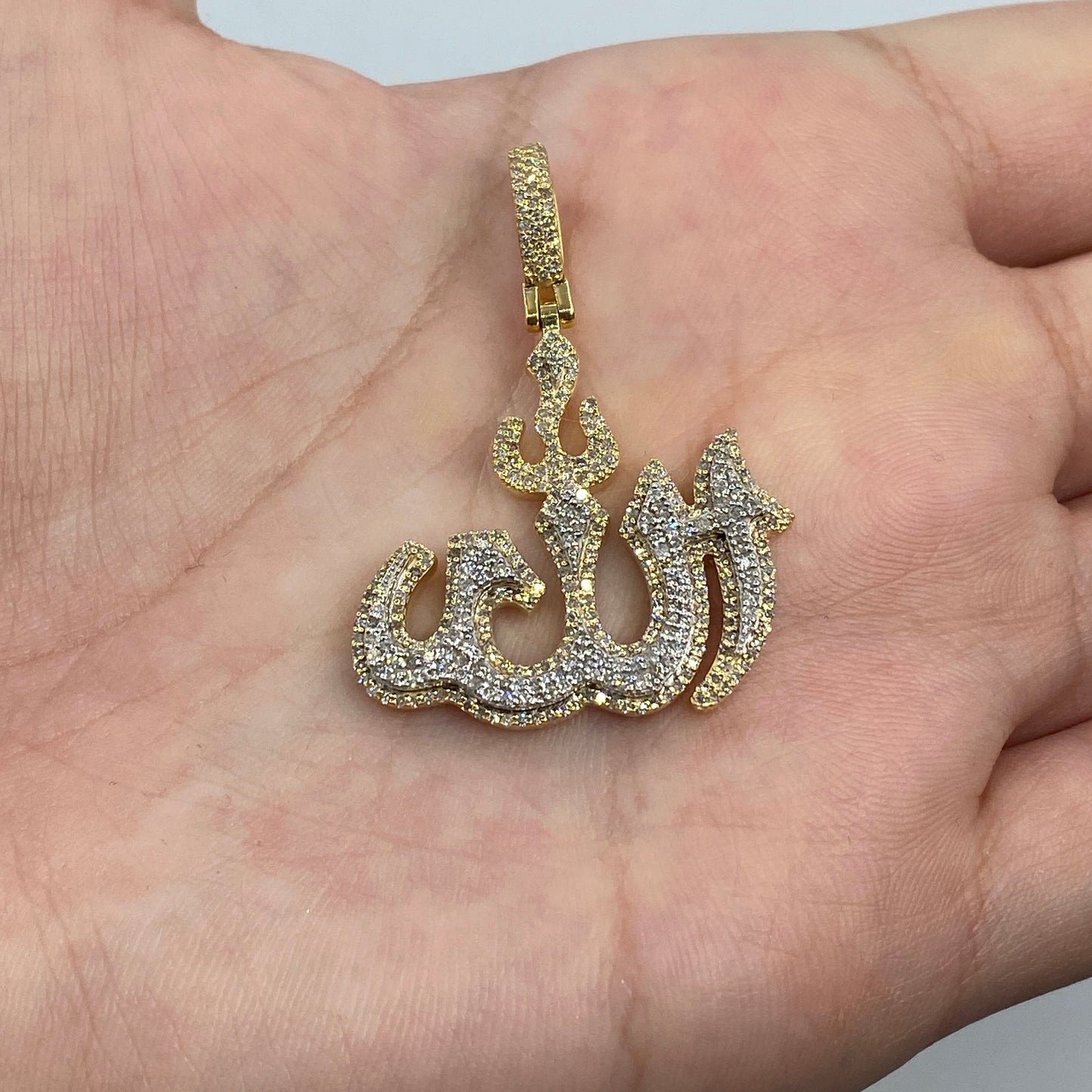 10K 3D Allah Diamond Pendant
