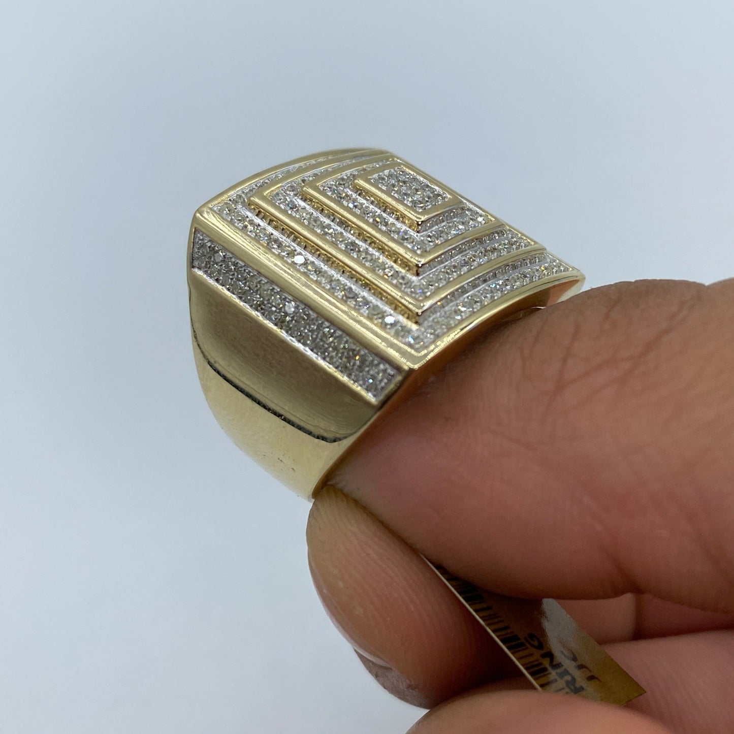 10K Square Offset Diamond Ring