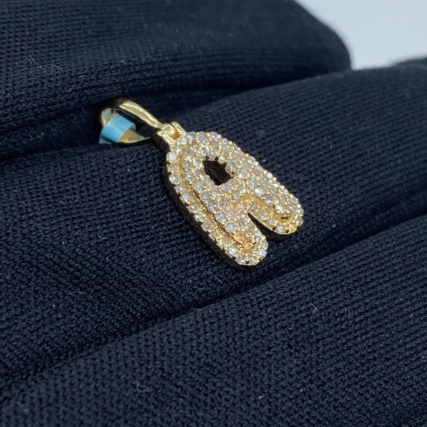 14k Initial A Bubble Pendant