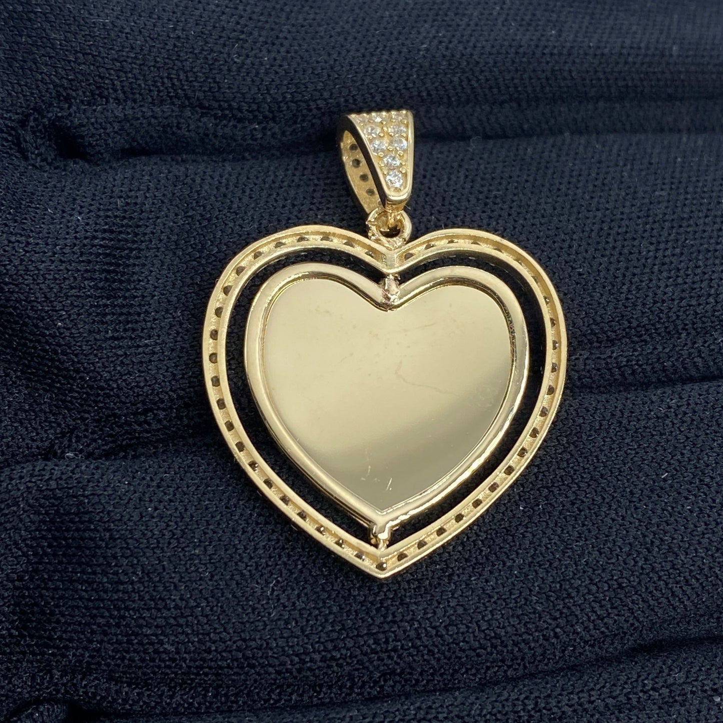 14K Spinning Heart Picture Photo Pendant