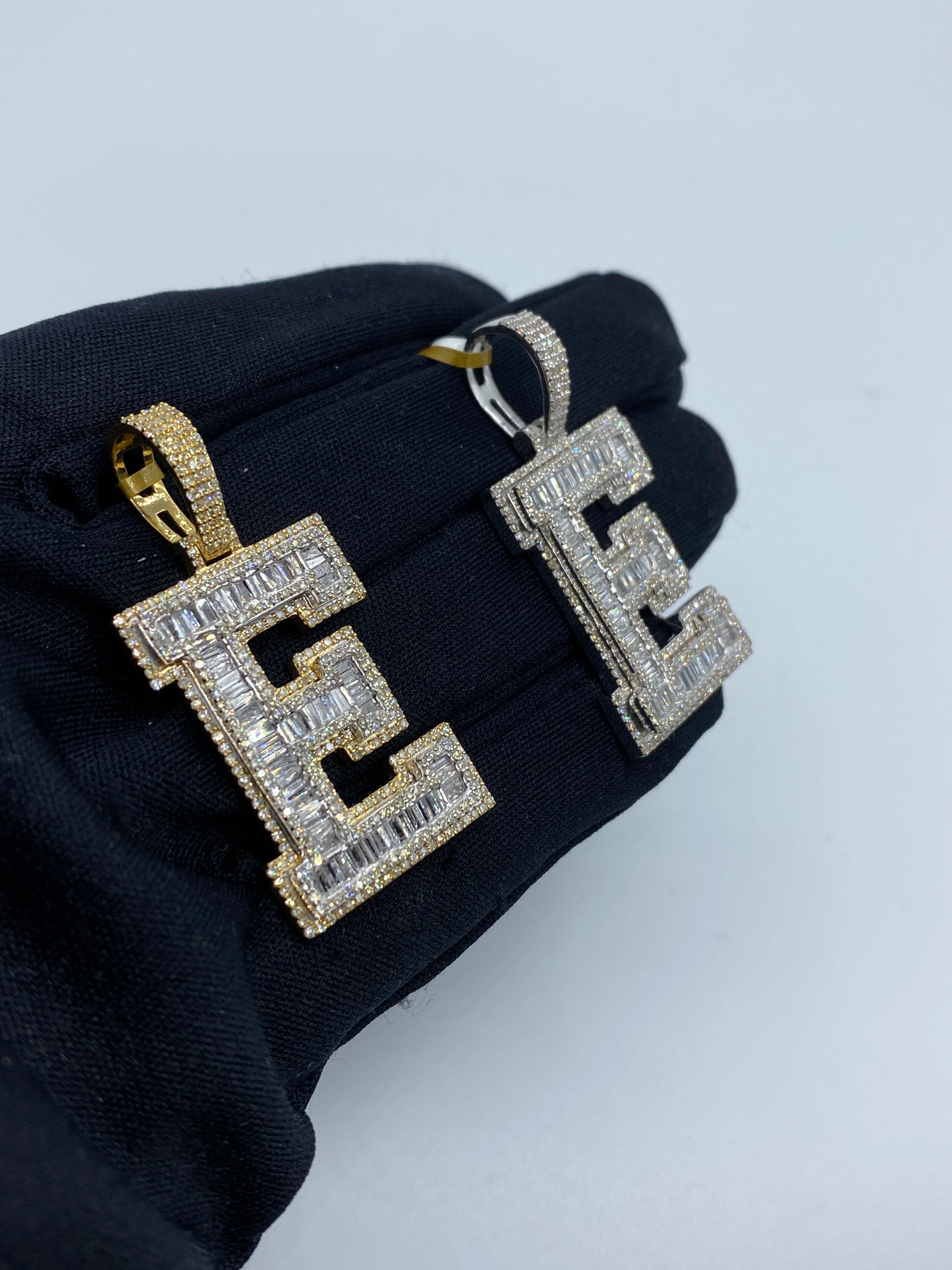 Initial E Baguette Pendant