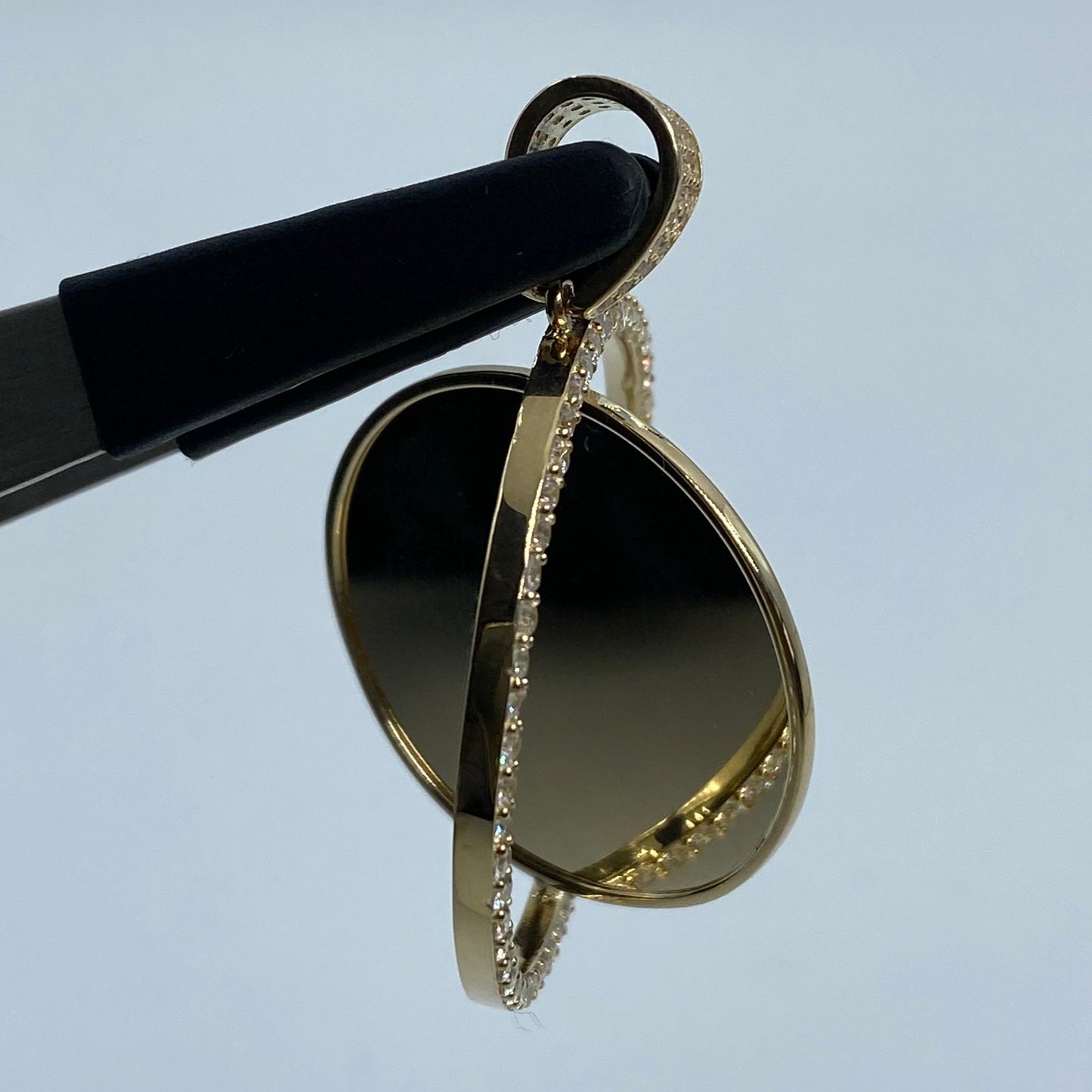 14K Spinning Circle Picture Photo Pendant