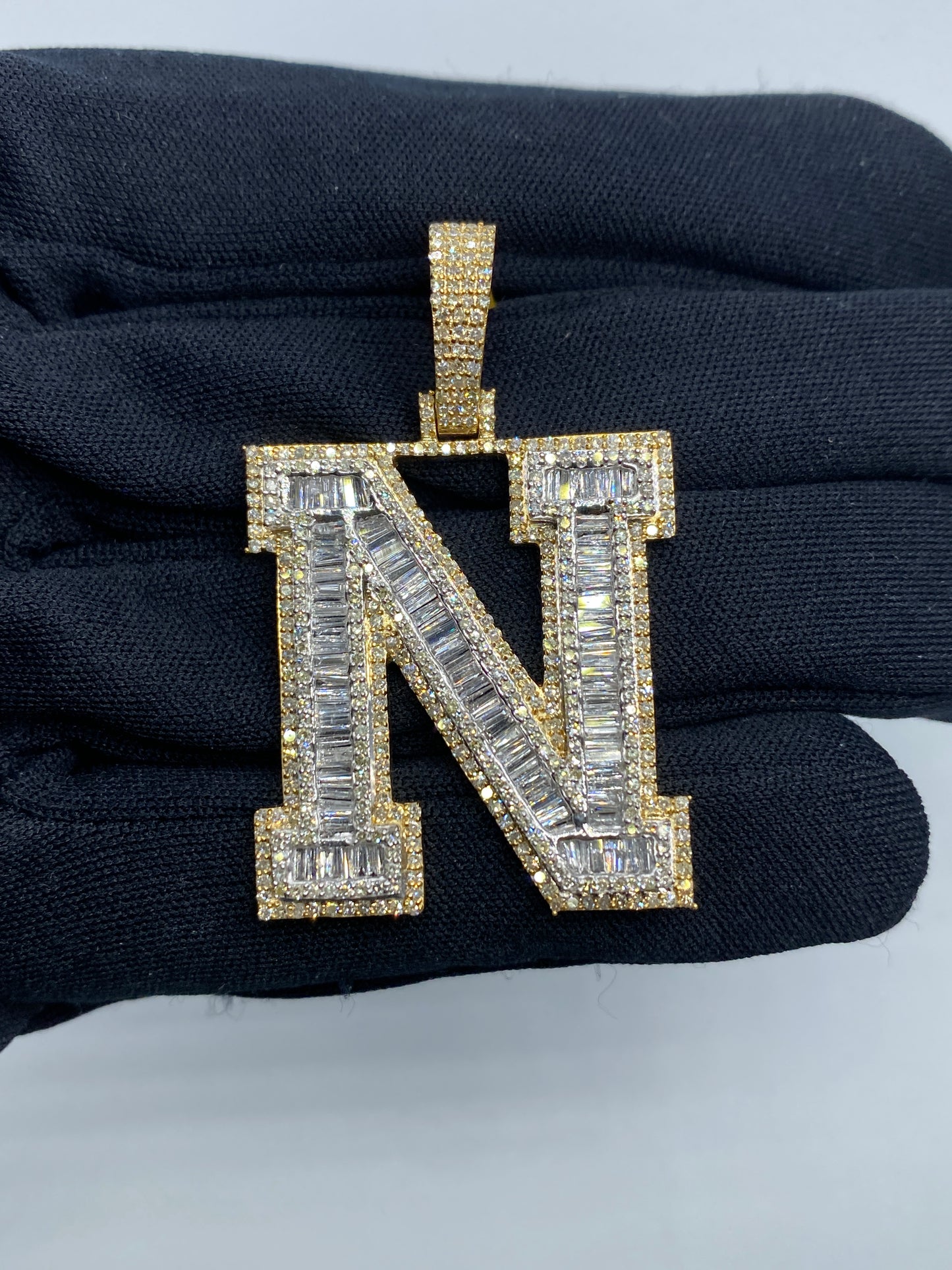 Initial N Baguette Pendant