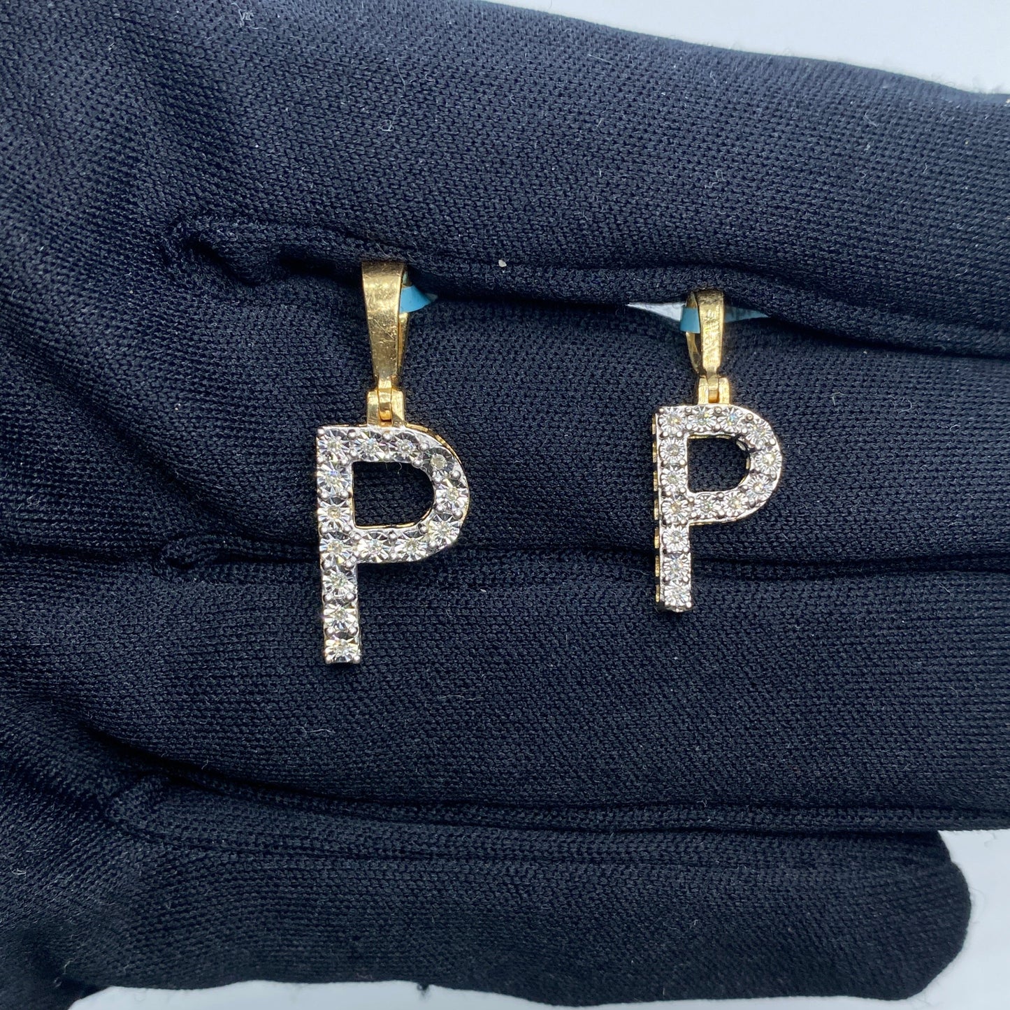 14k Single Stone Initial P Pendant