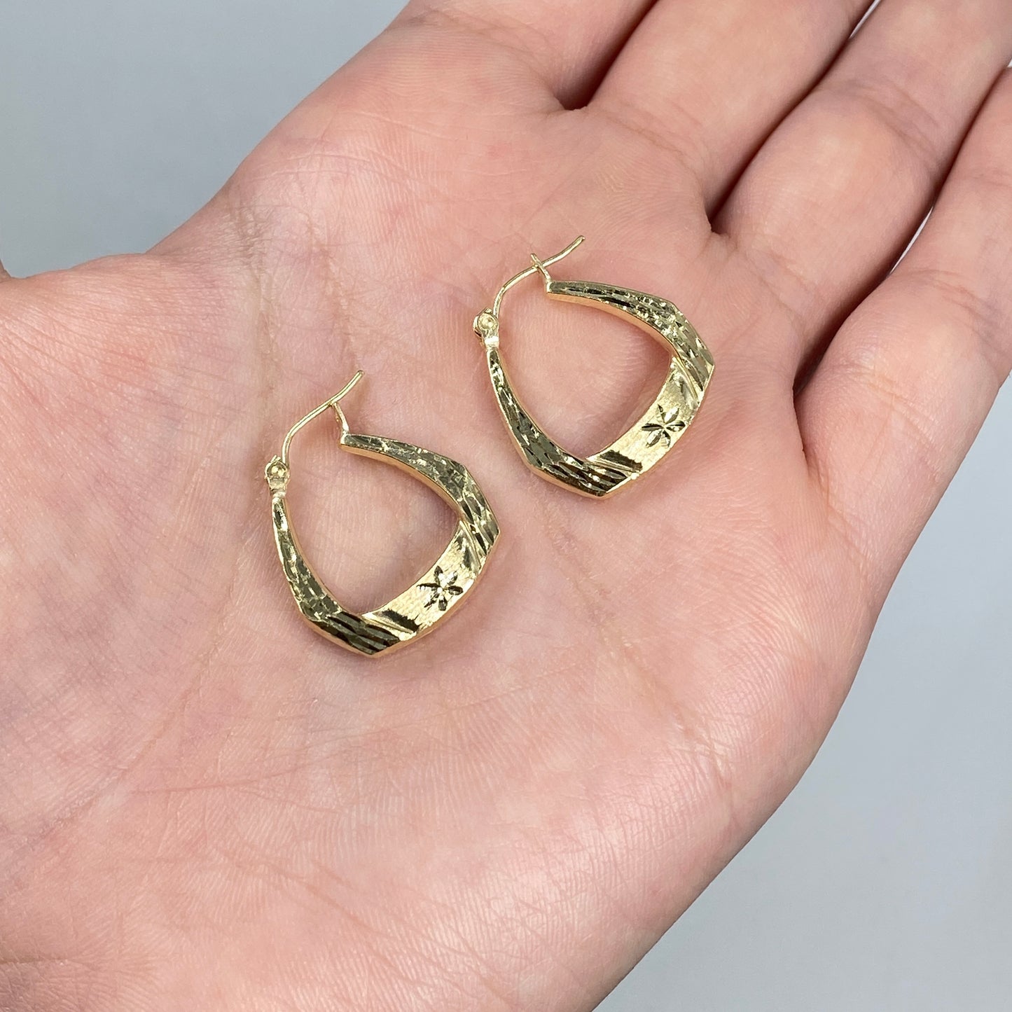 10K Winter Flower Crown Hoop Earrings