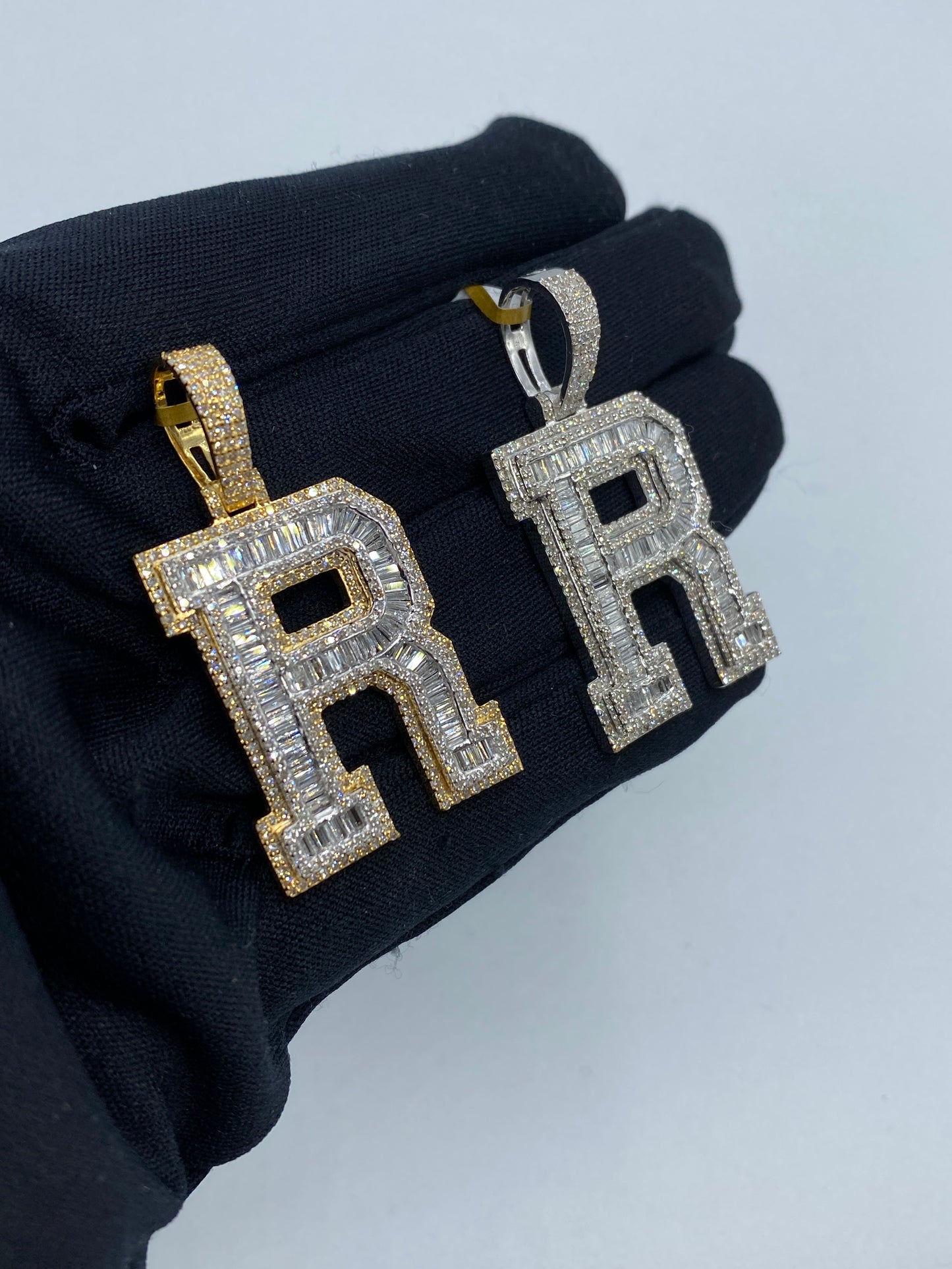 Initial R Baguette Pendant