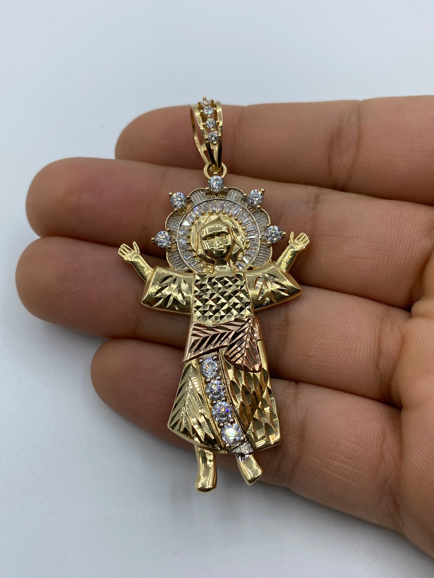 14K Baby Jesus Pendant 2.75"