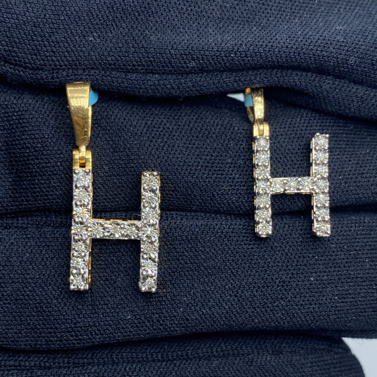 14k Single Stone Initial H Pendant