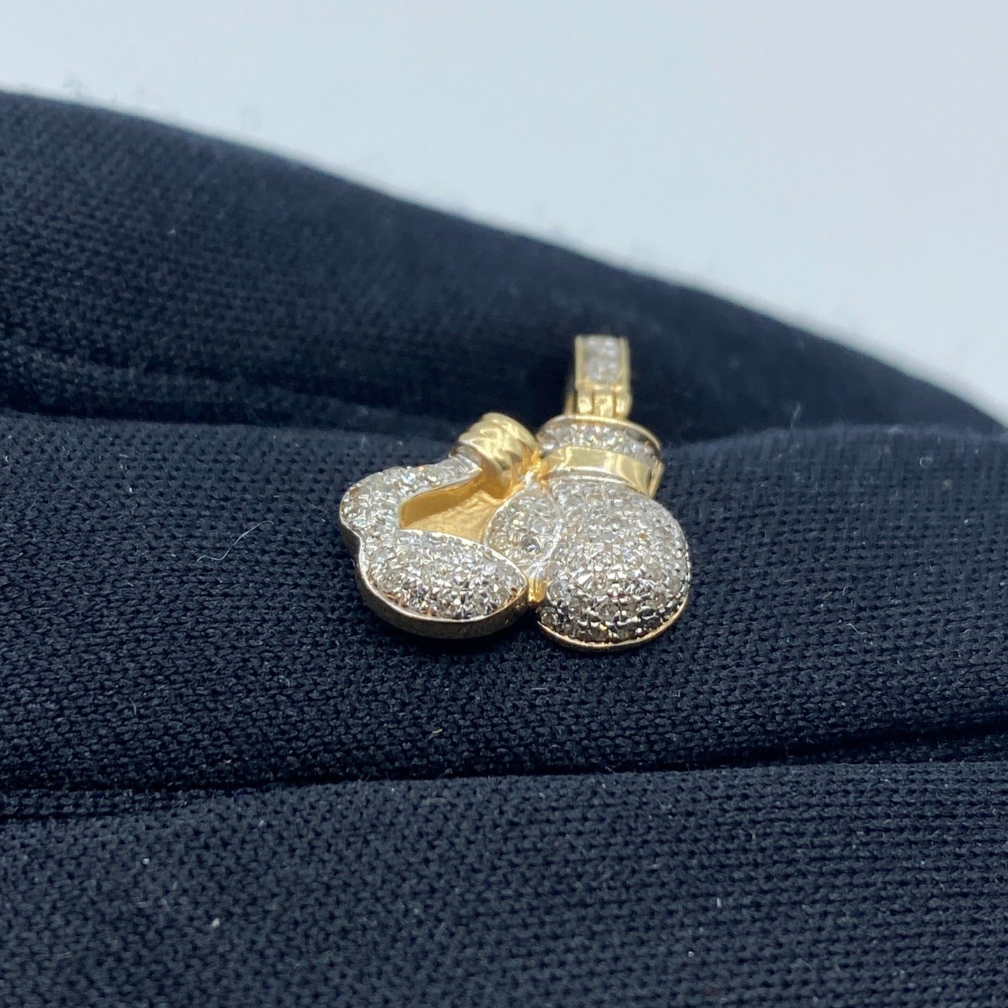 14K Boxing Gloves Diamond Pendant