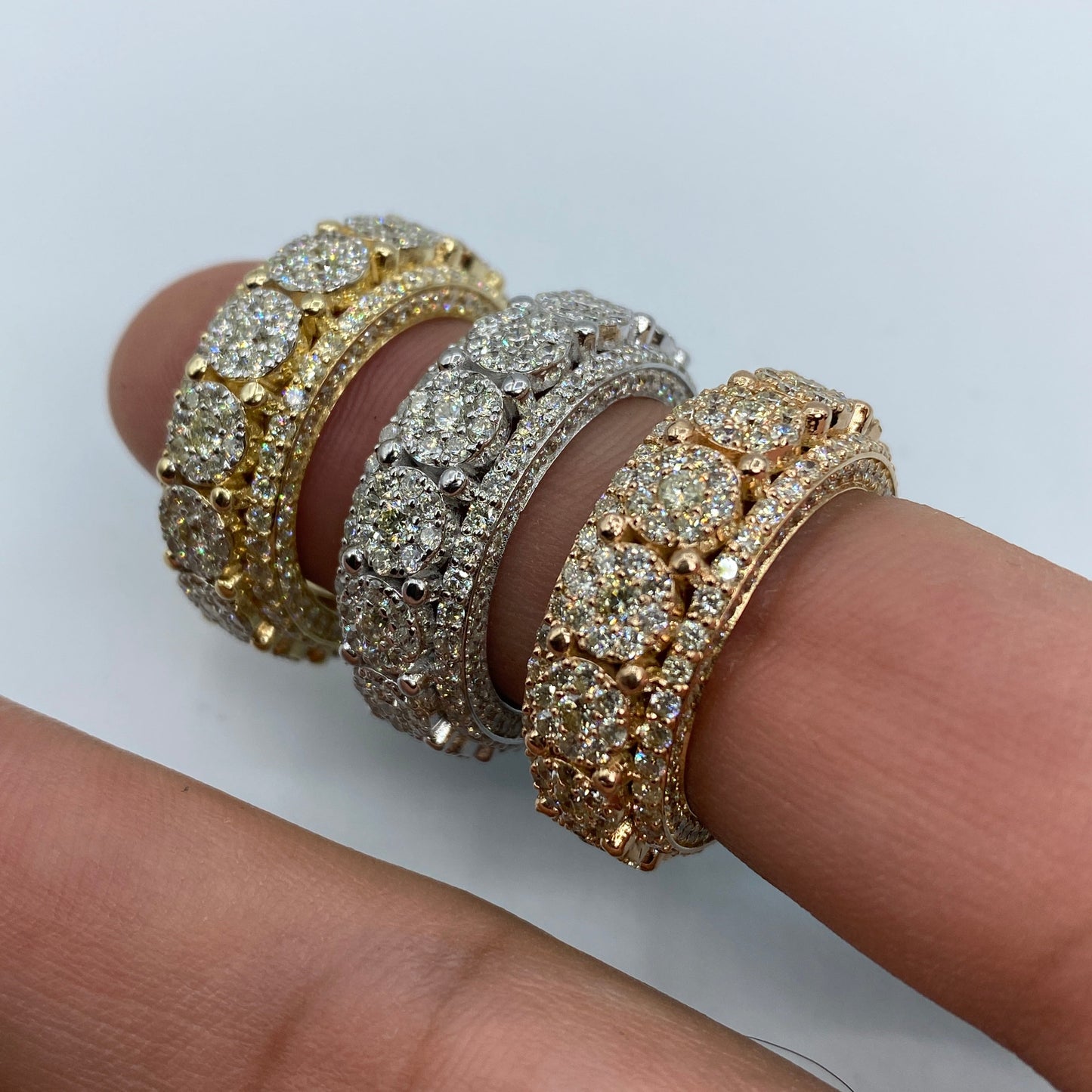 14K Eternity Flower Diamond Ring 7.3ct