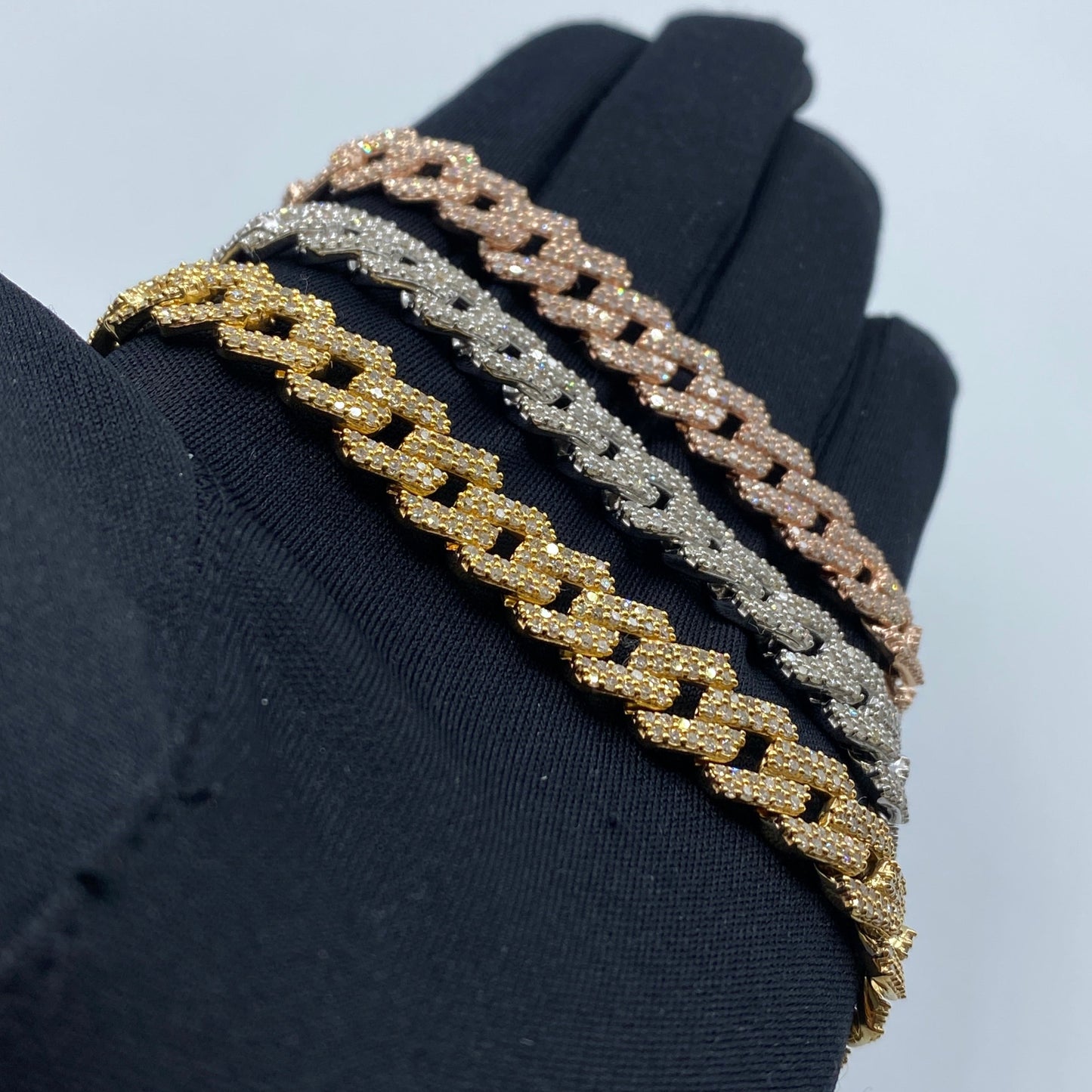 10K 10MM Cuban Link Diamond Bracelet 7.5"