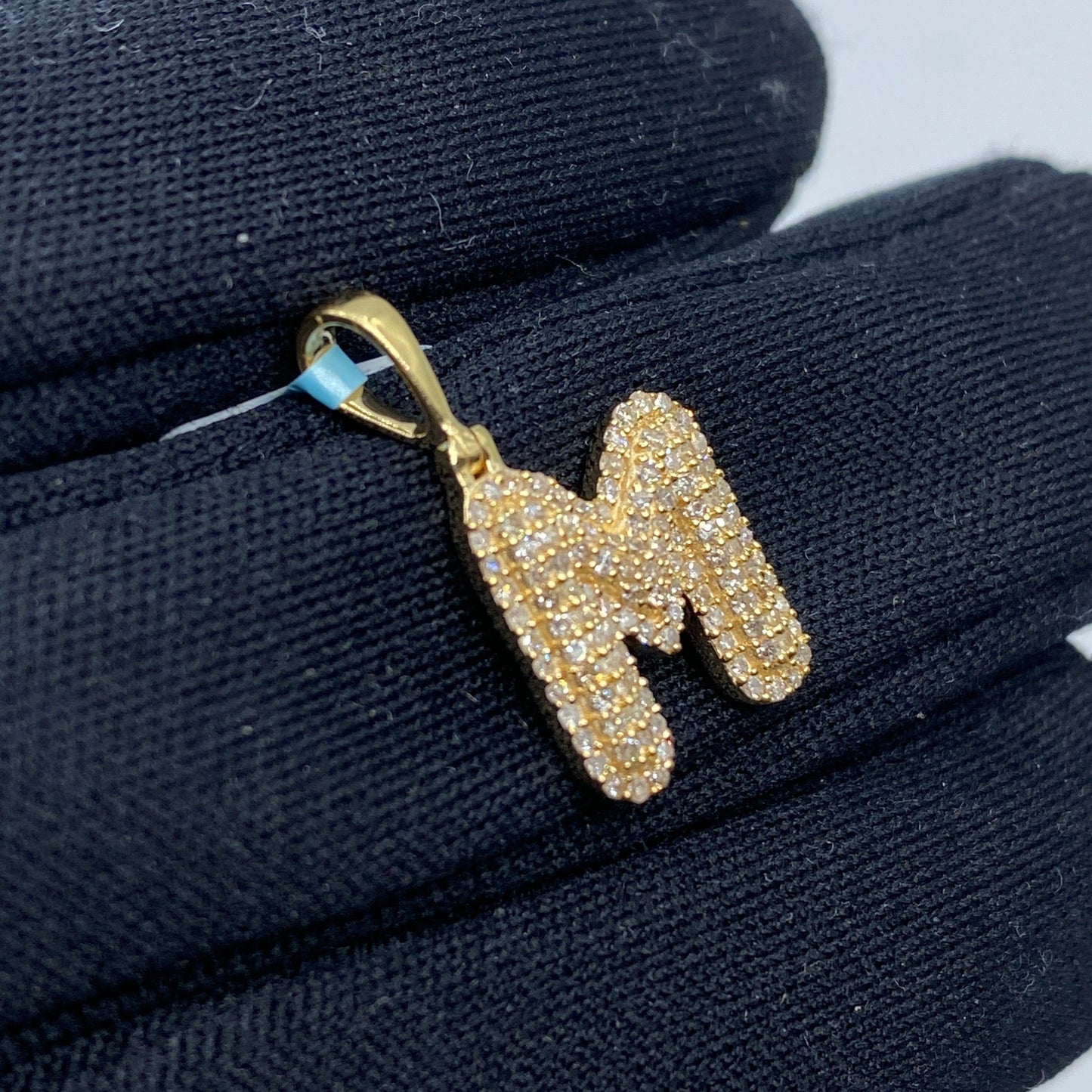 14k Initial M Bubble Pendant