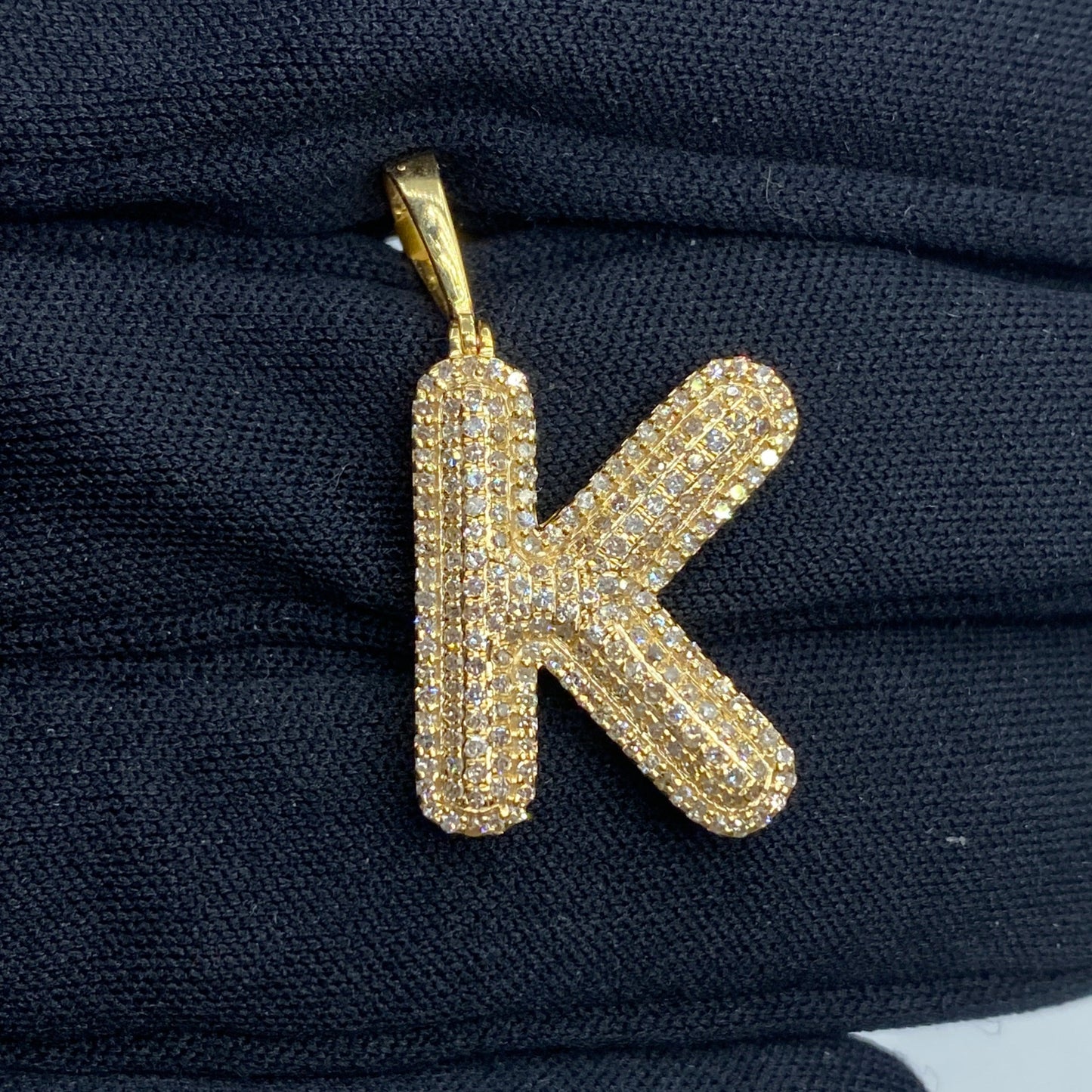 Initial K Bubble Pendant