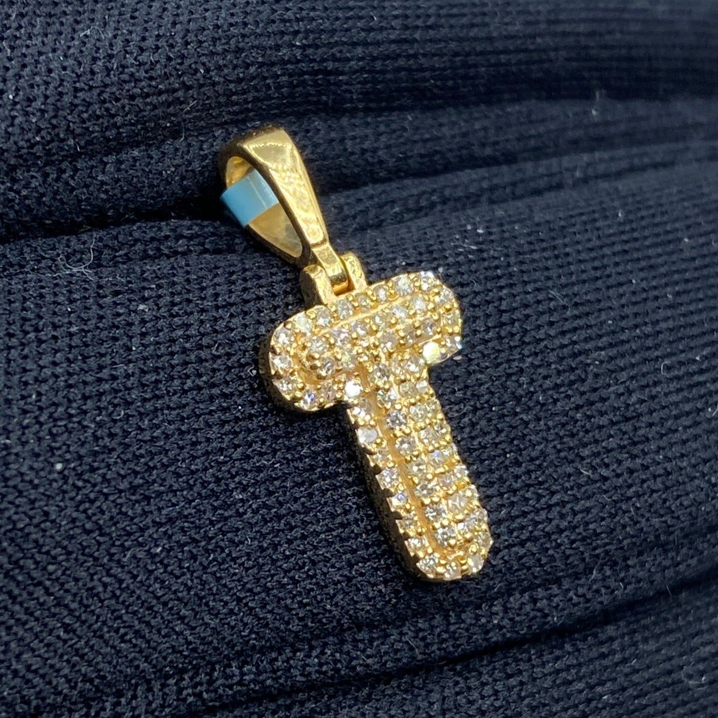 14k Initial T Bubble Pendant